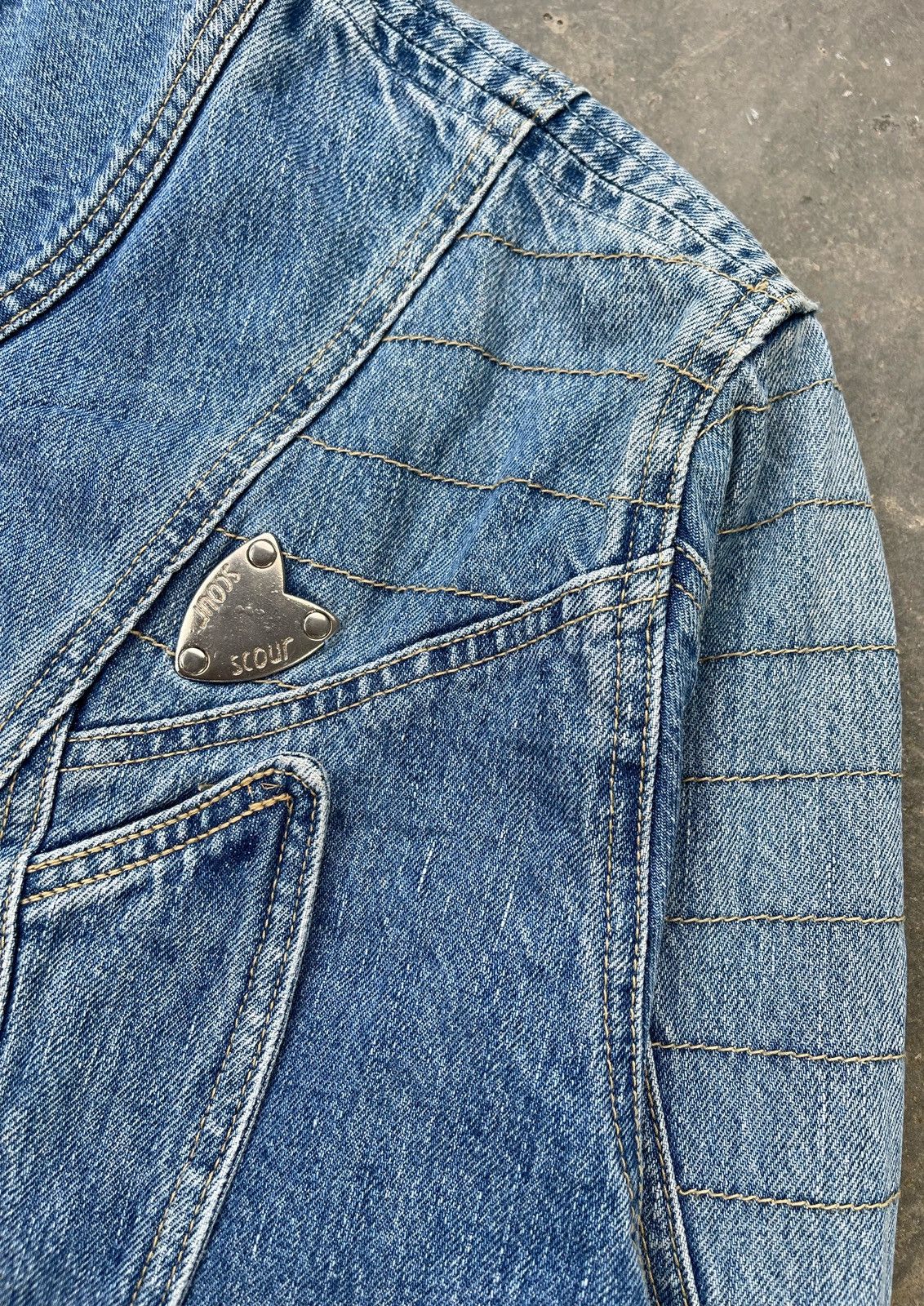 If Six Was Nine 🔥Vintage Scour Racing Crop Denim Jacket Size M / US 6-8 / IT 42-44 - 9 Thumbnail