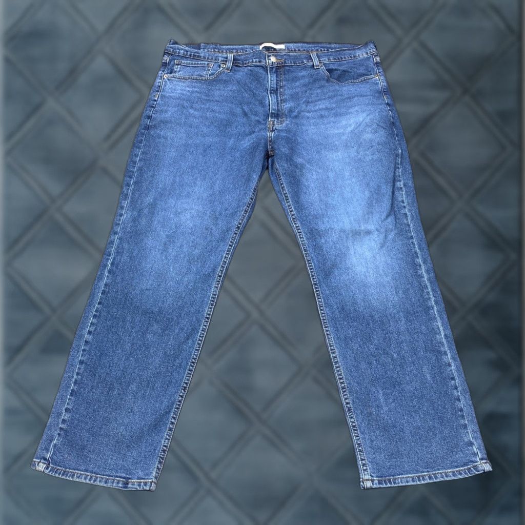 Vintage Signature by Levi Strauss Athletic Jeans Men 42x30 Blue Stretch Denim Jeans Straight Mid 5-Pocket Blue Mens Size US 42 / EU 58 - 1 Thumbnail