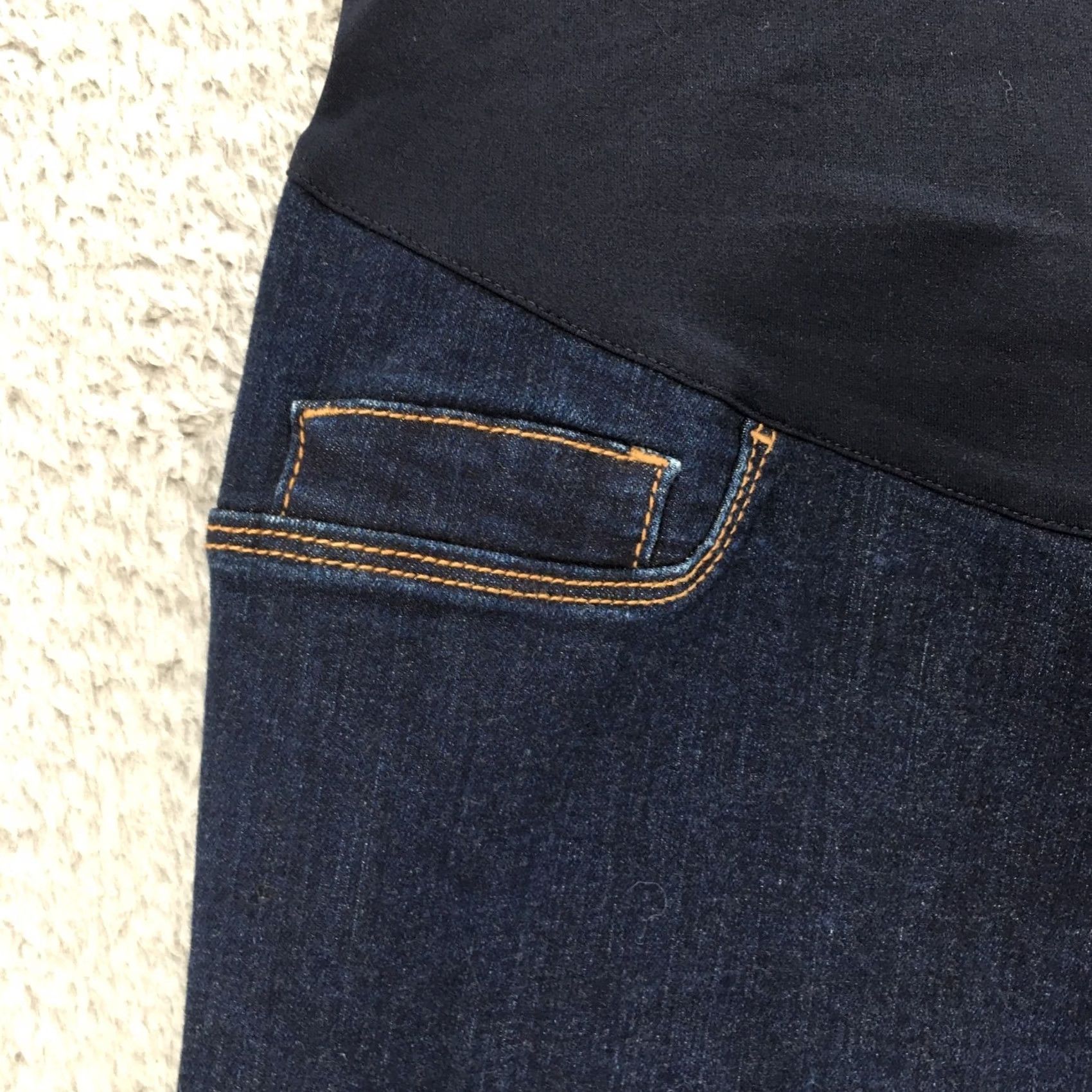 Denime Liz Lange Maternity Jegging Jeans Womens Extra Large Blue Dark Wash Denim Jeans Size 40" / US 18 - 3 Thumbnail