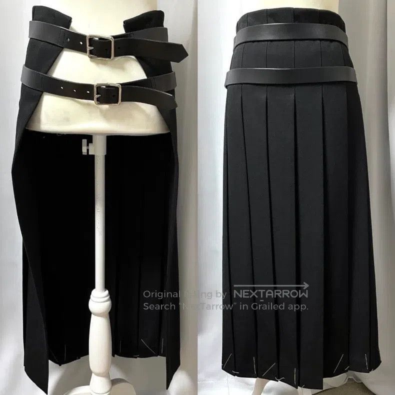 Comme des Garcons Comme Des Garcons size S Leather double waist belt pleated Size 23" - 1 Thumbnail