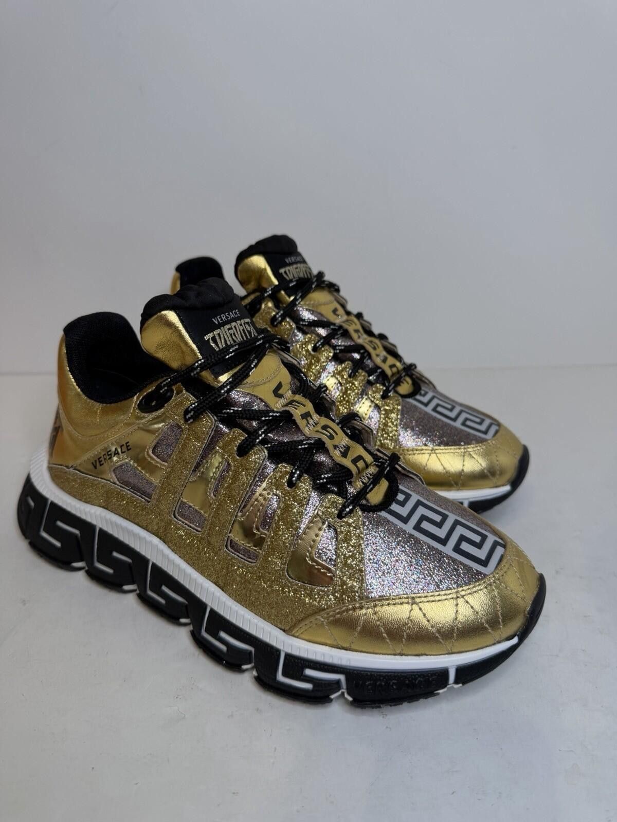 Versace Versace Trigreca Sneakers Gold Glitter Womens EU36 US6 Size US 6 / IT 36 - 1 Thumbnail