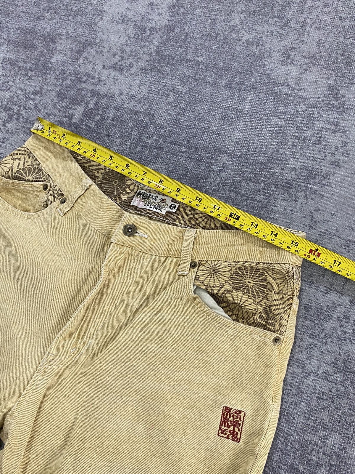 Karakuri Tamashii buckle back karakuri paint & embroidery pant poem harajuku Size US 31 - 12 Thumbnail
