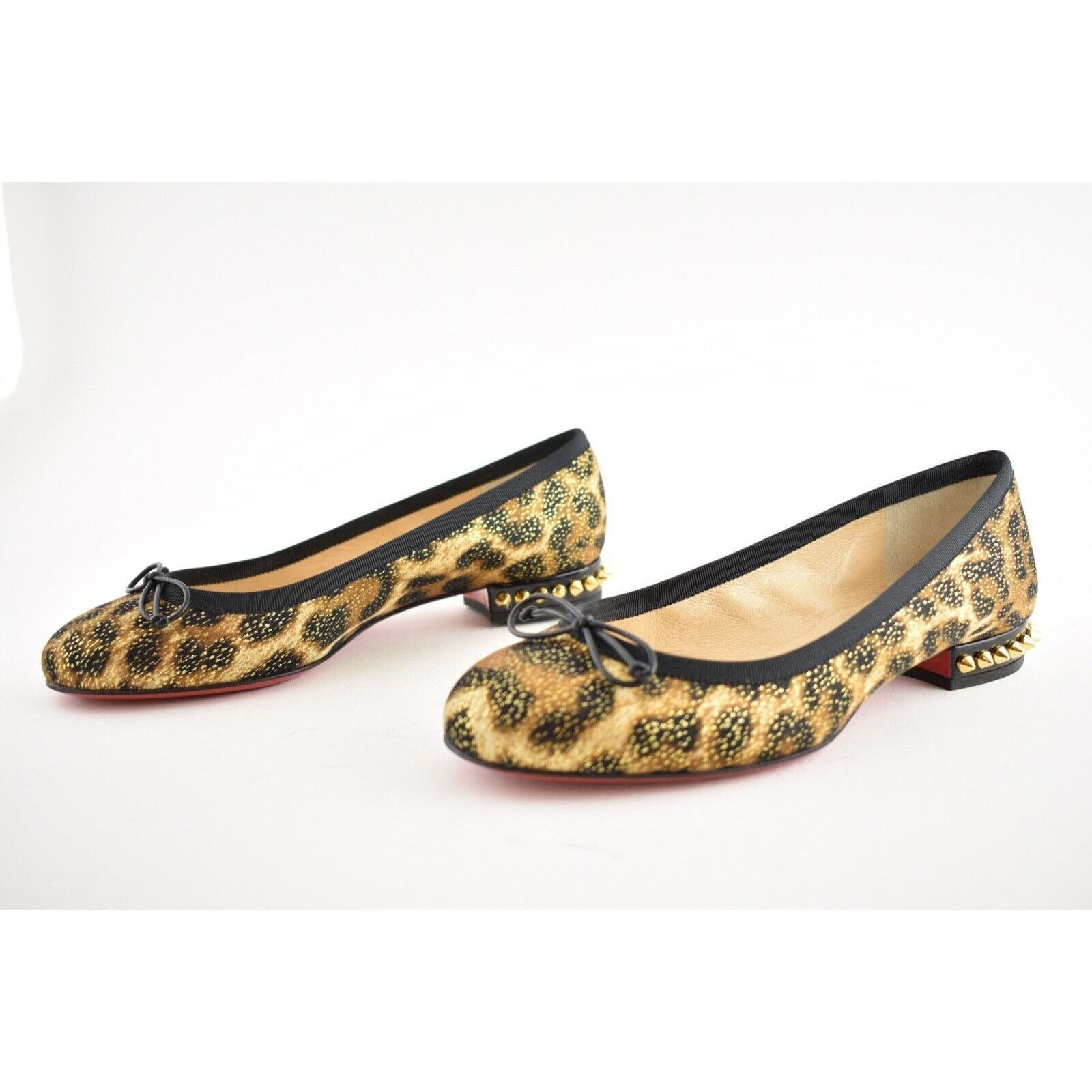 Christian Louboutin Christian Louboutin La Massine Black Gold Leopard Spike Size US 5 / IT 35 - 9 Thumbnail