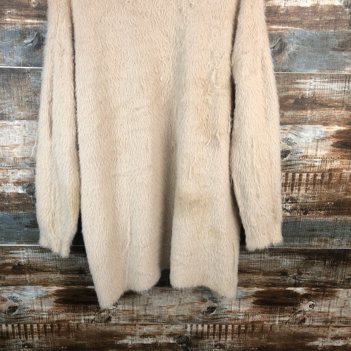 GU DL GU Orange fur shaggy Mohair Knitwear #C362 Size L / US 10 / IT 46 - 14 Thumbnail