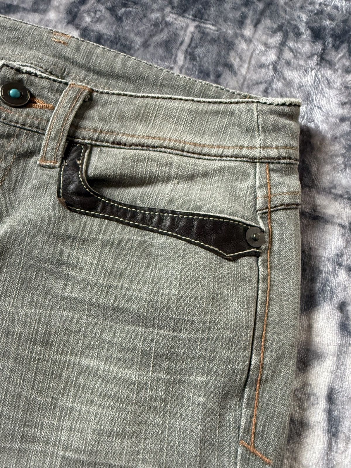 Hysteric Glamour Deux Brahmin Japan Smoke grey Low Rise Flared Jeans Size US 27 - 9 Thumbnail
