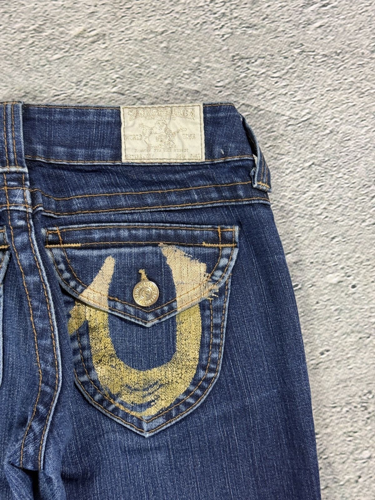 True Religion True Religion jeans flared blue Gold painted Size 26" / US 2 / IT 38 - 4 Thumbnail