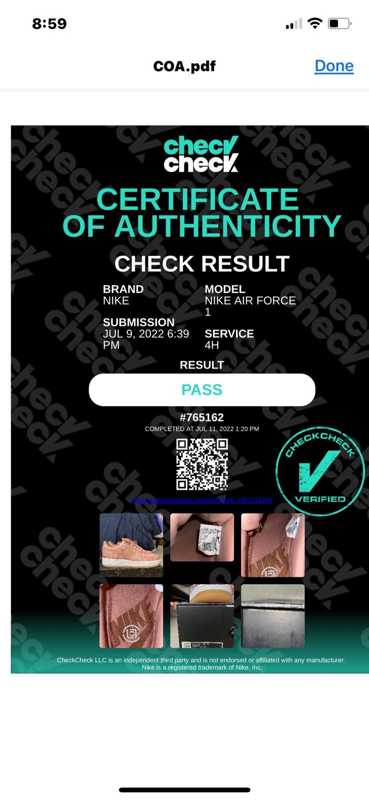 CLOT × Nike Nike x Clot Air Force One “Rose Gold Silk” size 10 Size US 10 / EU 43 - 10 Thumbnail