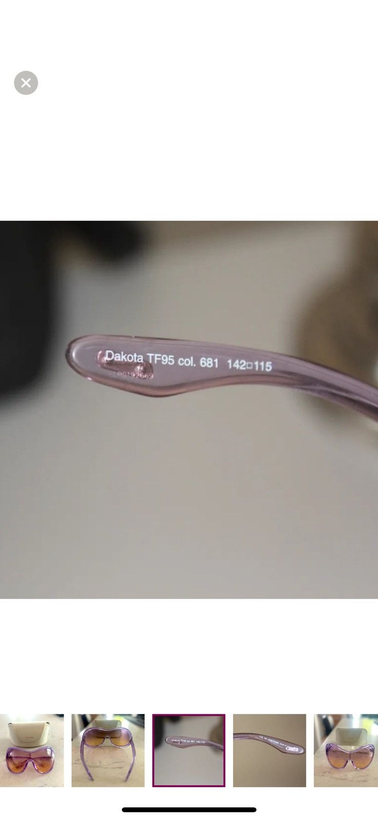 Tom Ford TOM FORD TF 95 DAKOTA COL. 681 Clear Purple 142-115 Size ONE SIZE - 3 Thumbnail