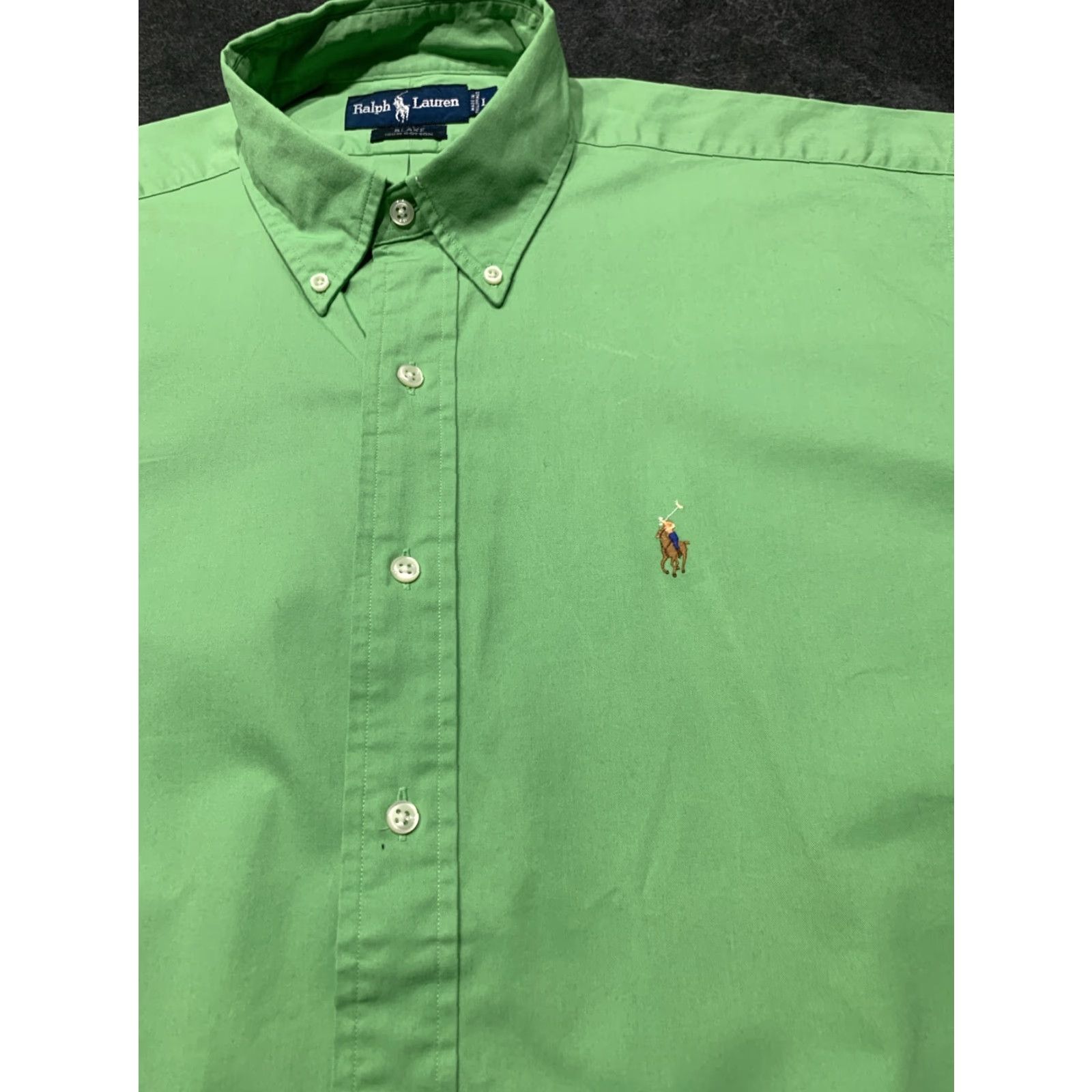 Ralph Lauren Ralph Lauren Men's Button-Up Shirt L Green Check Cotton Short Sleeve Casual Flesh Pony Size US L / EU 52-54 / 3 - 4 Thumbnail