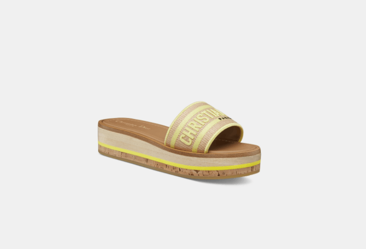 Dior o1w1db10725 KCO052 Platform Slides in Natural/Lemon Yellow Size US 12 / IT 42 - 2 Thumbnail