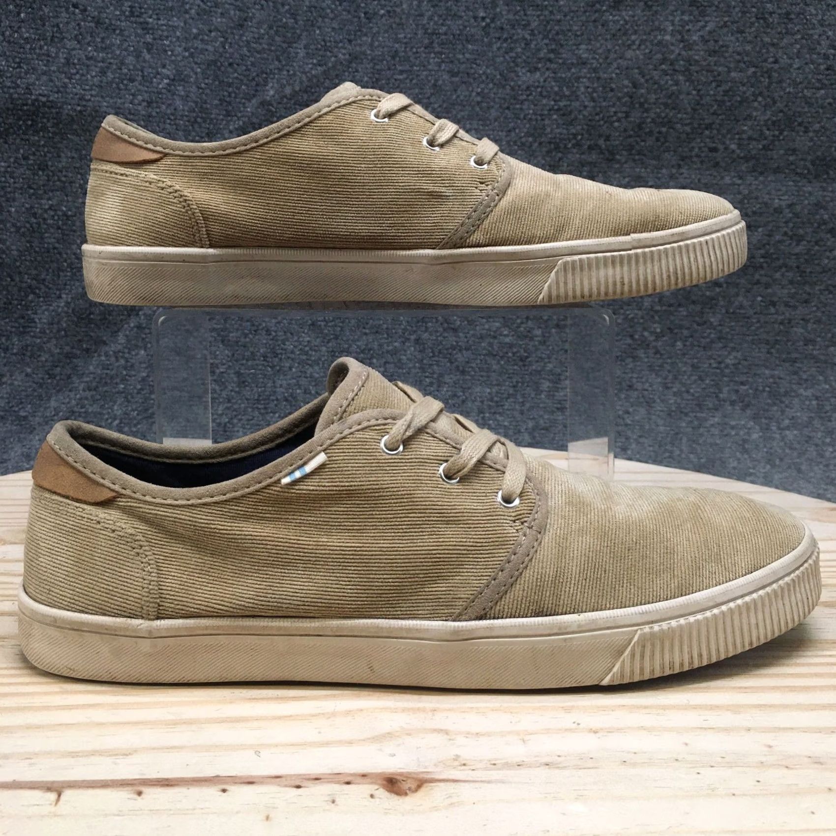 Toms TOMS Mens 9 M Tan Corduroy Lace Up Casual Sneakers Canvas Comfort Shoes Size US M / EU 48-50 / 2 - 2 Thumbnail
