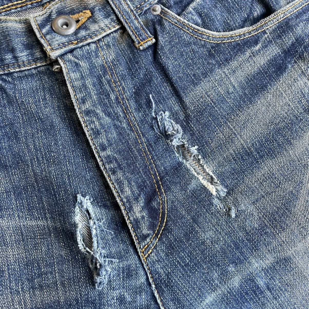 Morgan Homme 🔥🇯🇵Morgan Homme Japan Made Ripped Distress Denim Jeans Size US 31 - 7 Thumbnail