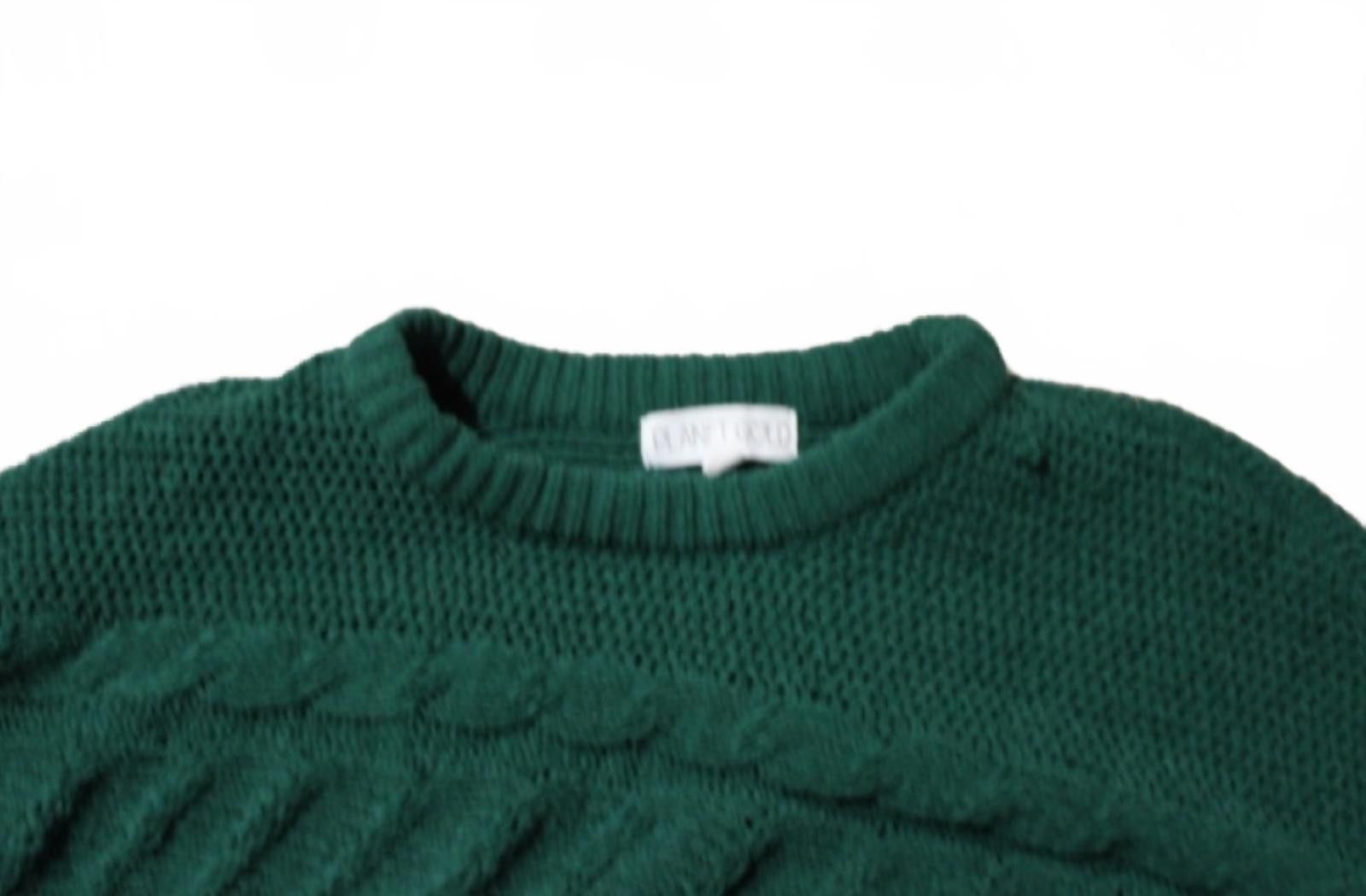 Other Planet Gold Green Cable Knit Cropped Sweater XL Size XL / US 12-14 / IT 48-50 - 5 Thumbnail