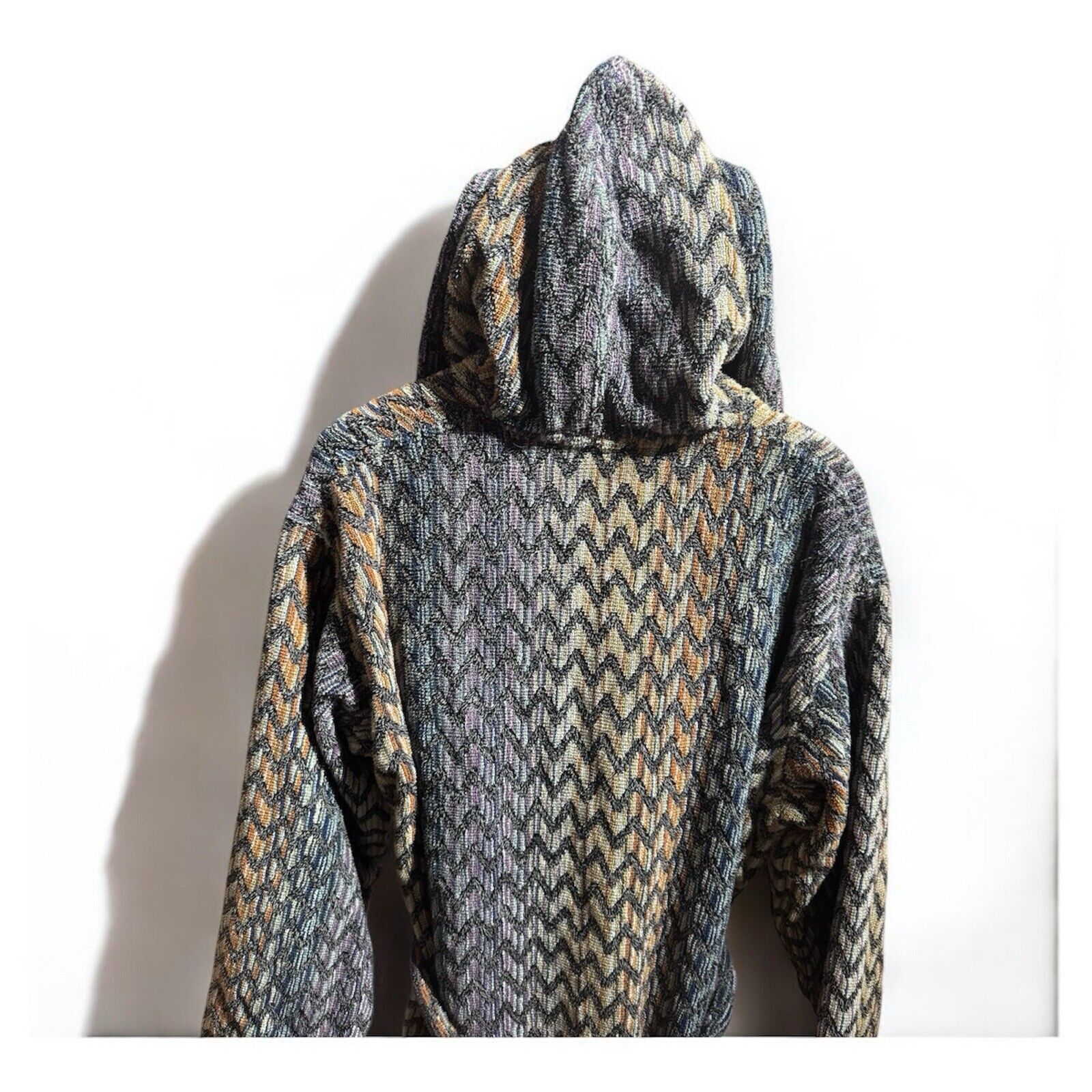Missoni MISSONI MENS HOODED BATHROBE COTTON ITALY ROBE BELT Sz L Size 44 - 4 Thumbnail