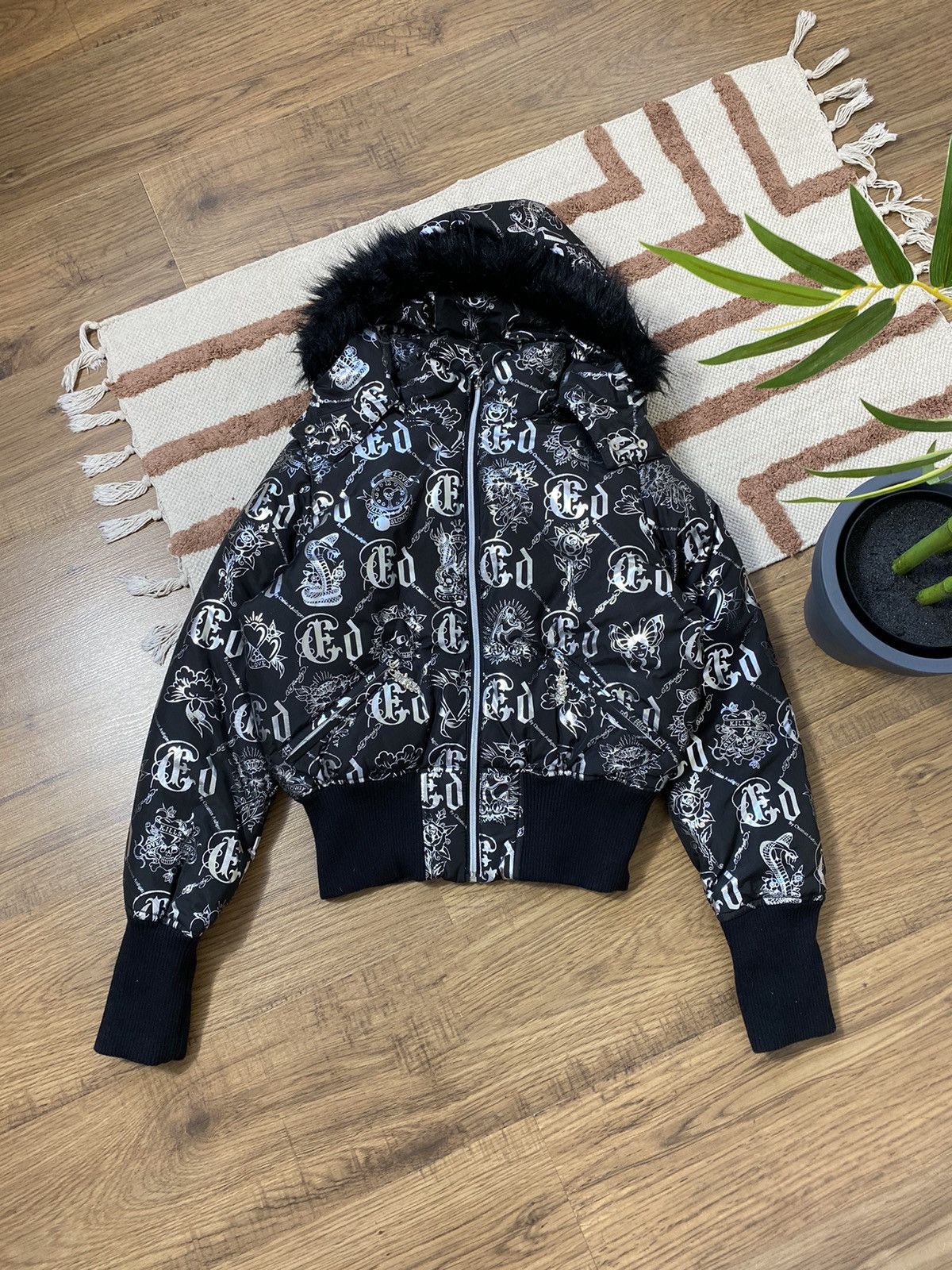 Ed Hardy VINTAGE ED HARDY BY CHRISTIAN AUDIGIER DOWN PUFFER JACKET Size M / US 6-8 / IT 42-44 - 2 Thumbnail