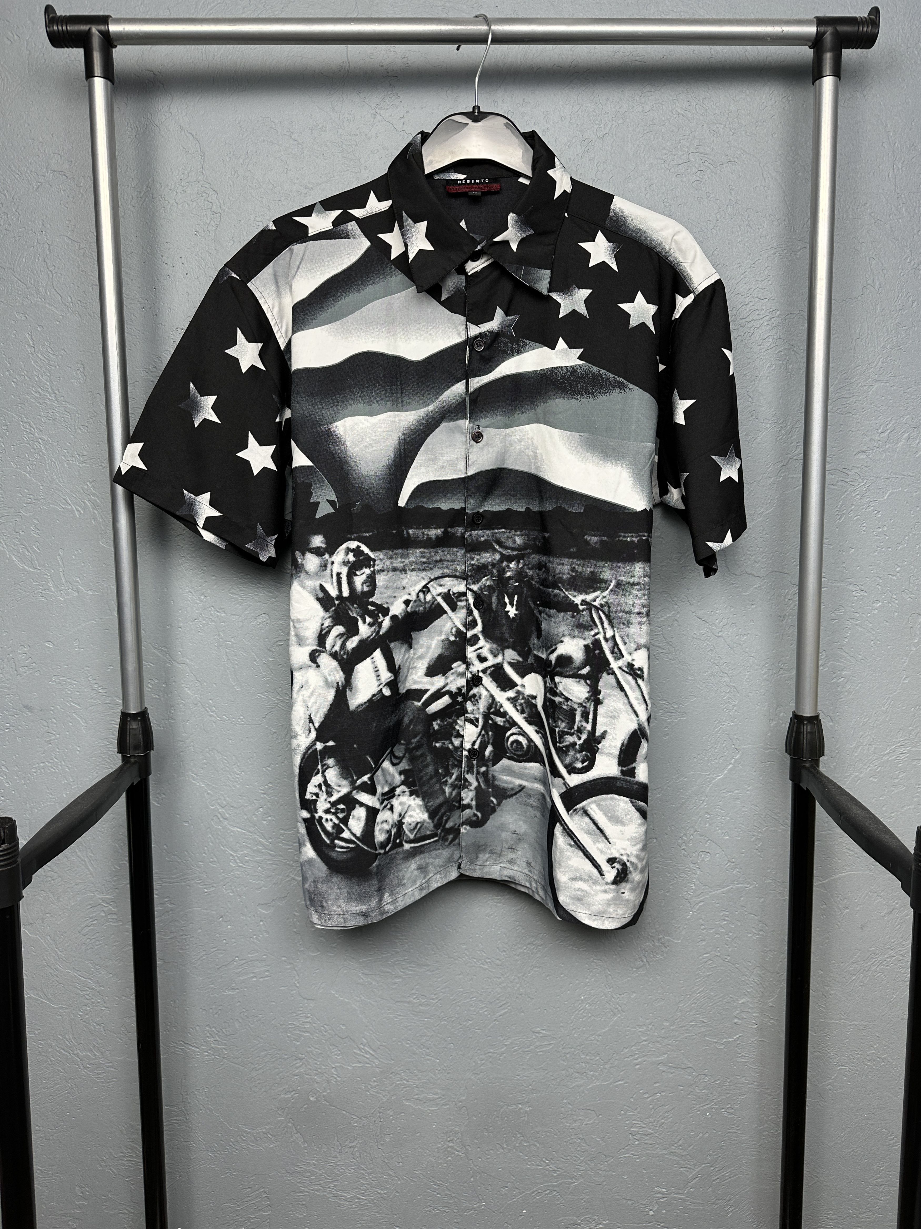 Vintage Hawaiian Shirt Bikers Print Harley Davidson Size US M / EU 48-50 / 2 - 1 Thumbnail