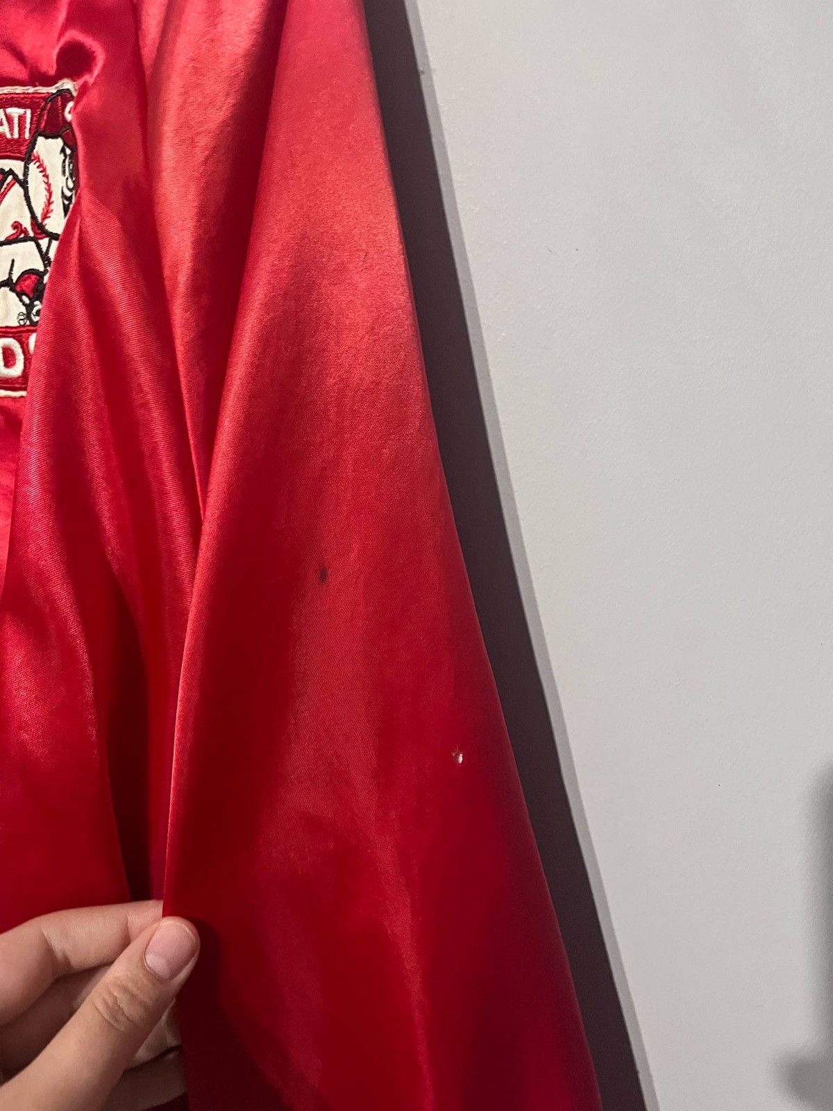 MLB × Vintage Vintage 80’s Satin Cincinnati Reds chalk line Jacket Size US XL / EU 56 / 4 - 11 Thumbnail
