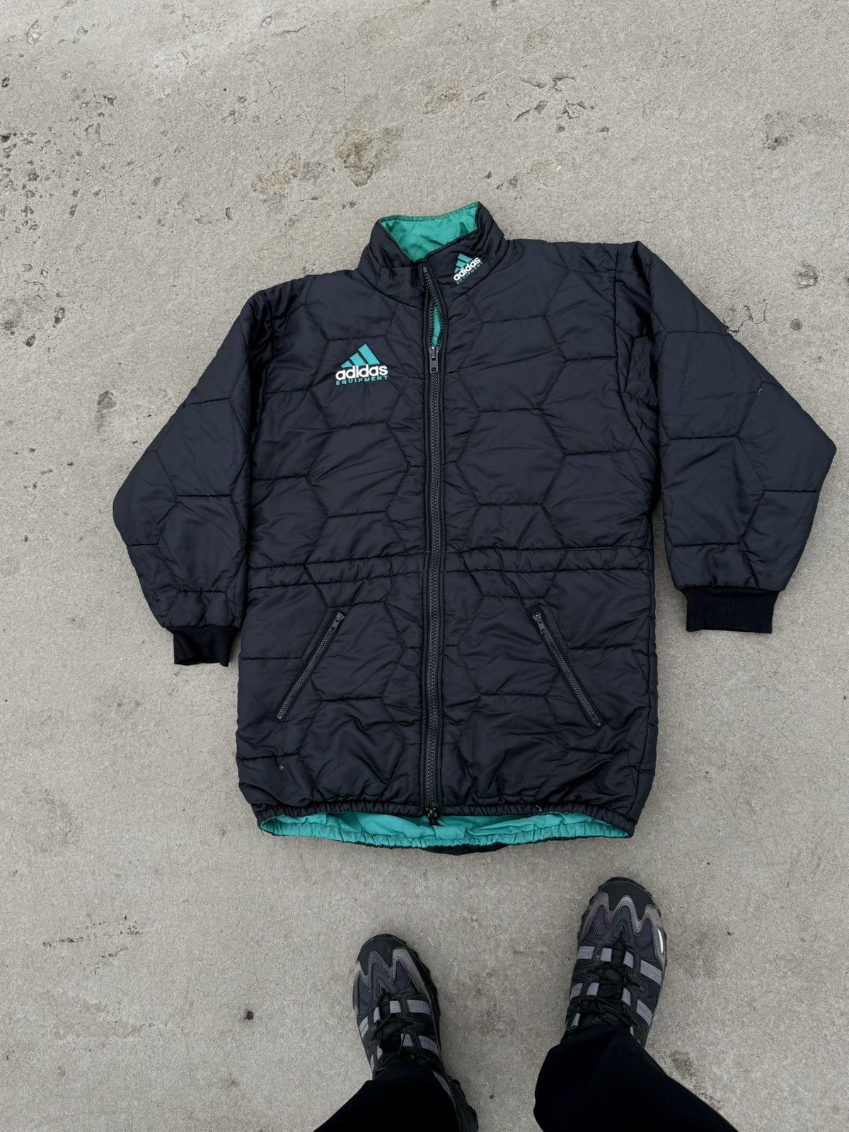 Adidas Vintage 90s Adidas Equipment Down Y2k Blokecore Jacket Size US L / EU 52-54 / 3 - 3 Thumbnail