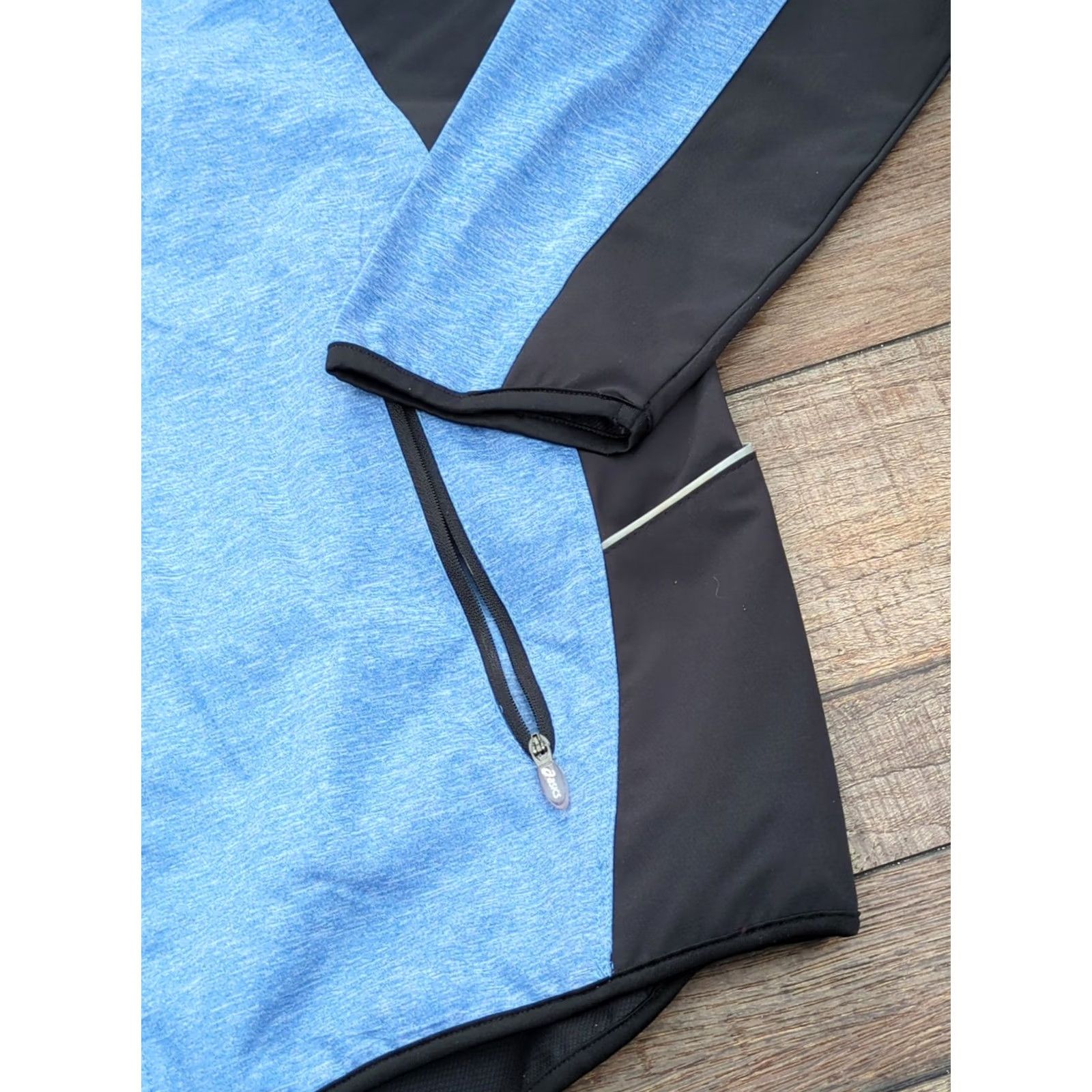 Asics ASICS Jacket Mens XL Blue Men Windbreaker Full Zip Black Water Wind Resistant Size US XL / EU 56 / 4 - 3 Thumbnail