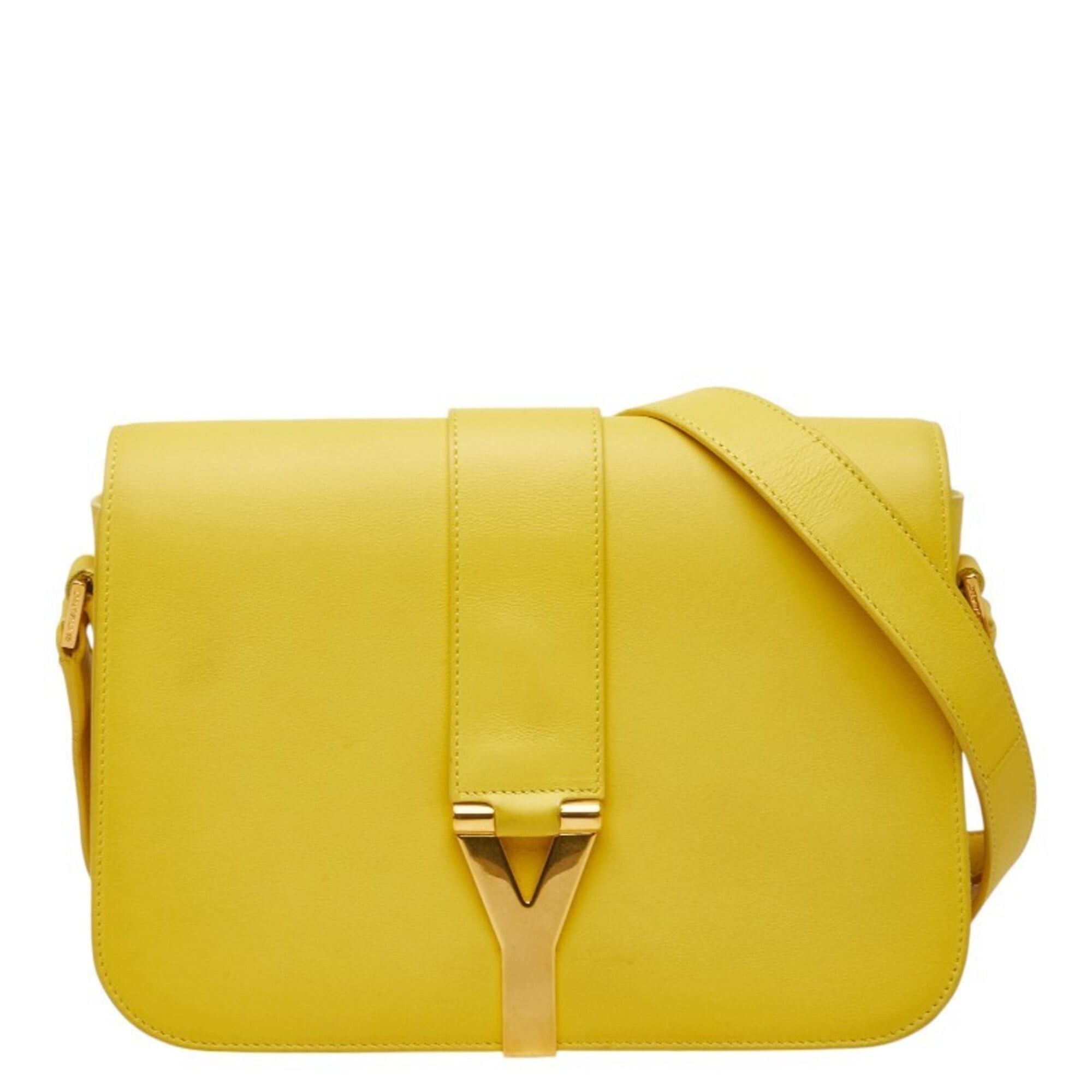 Saint Laurent Paris Saint Laurent Y-line Crossbody Shoulder Bag, Yellow Leather, Women's SAINT LAURENT Size ONE SIZE - 1 Thumbnail