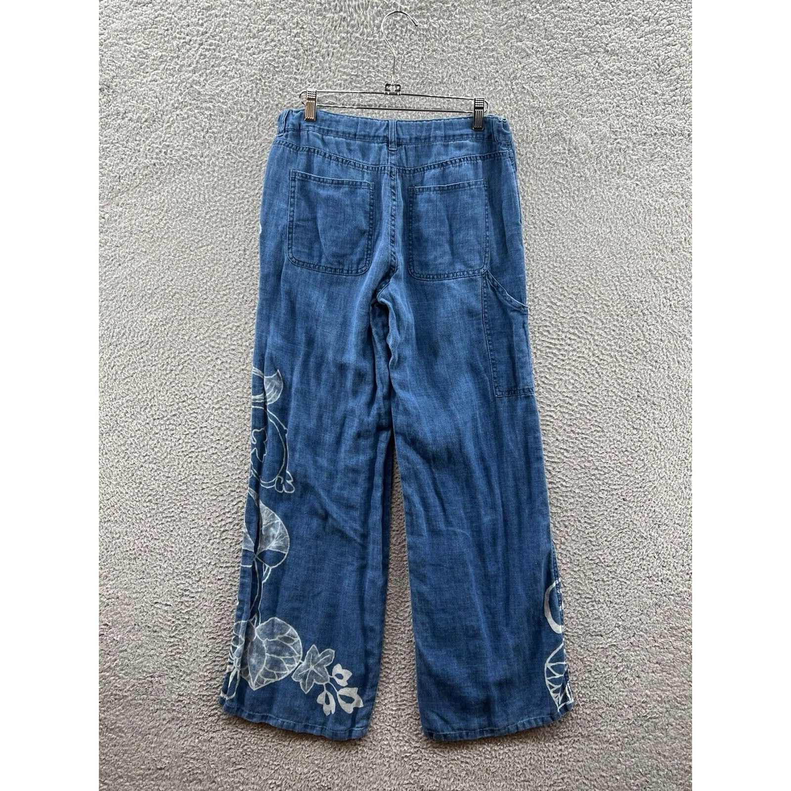 Lauren Ralph Lauren Lauren Ralph Lauren Jeans Co 100% Linen Floral Flared Pants Size 30" / US 8 / IT 44 - 2 Thumbnail