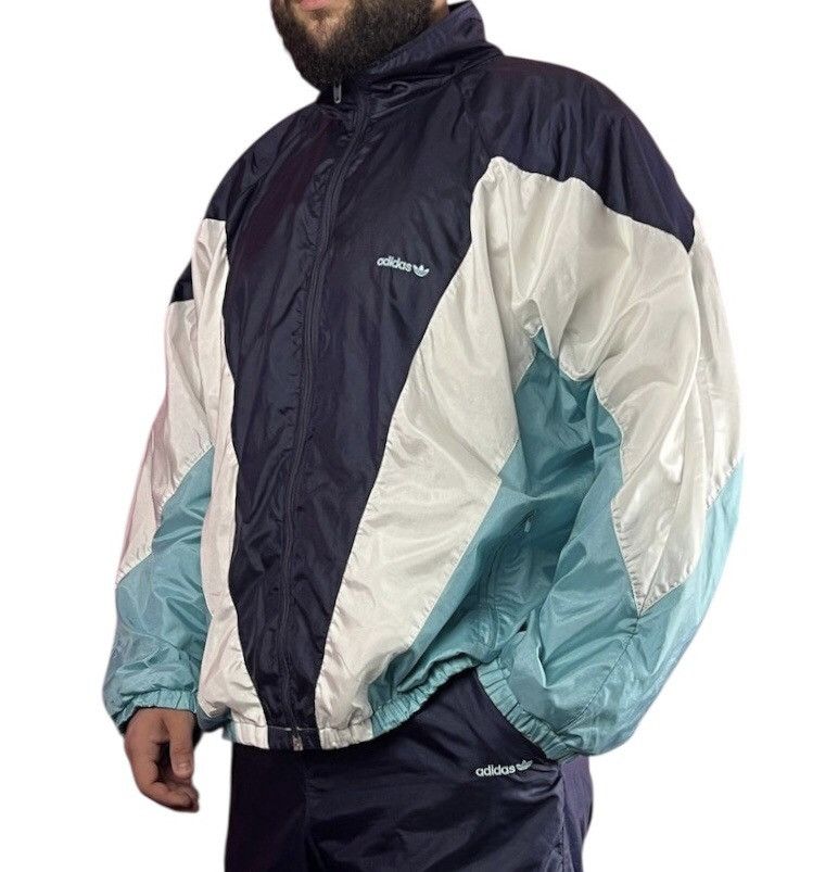 Adidas Vintage 90s Adidas Men’s Windbreaker Nylon Jacket Size US M / EU 48-50 / 2 - 1 Thumbnail