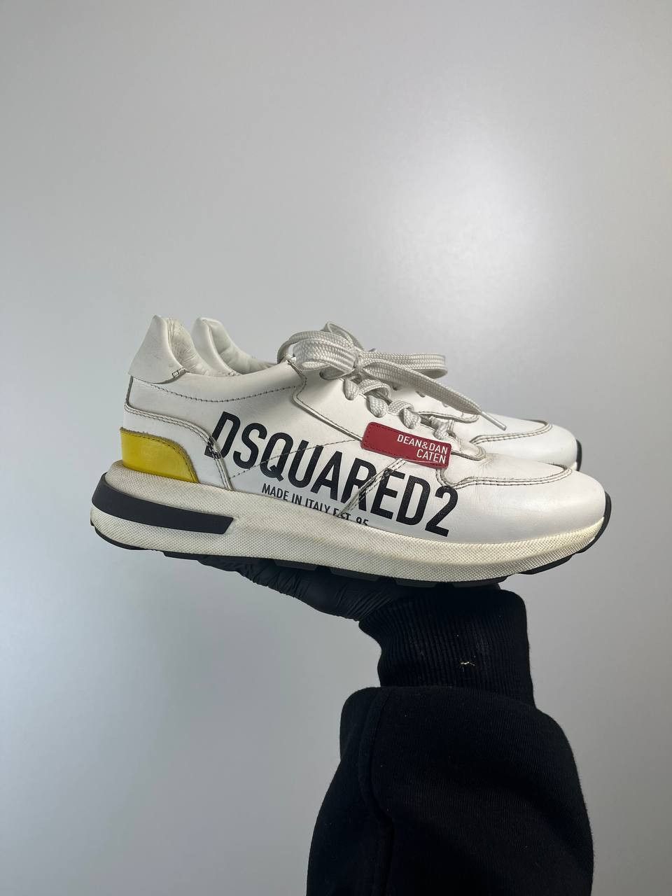 Dsquared2 Dsquared2 Dean & Dan Caten White Leather Sneakers Size 34 Size US 4 / IT 34 - 1 Thumbnail