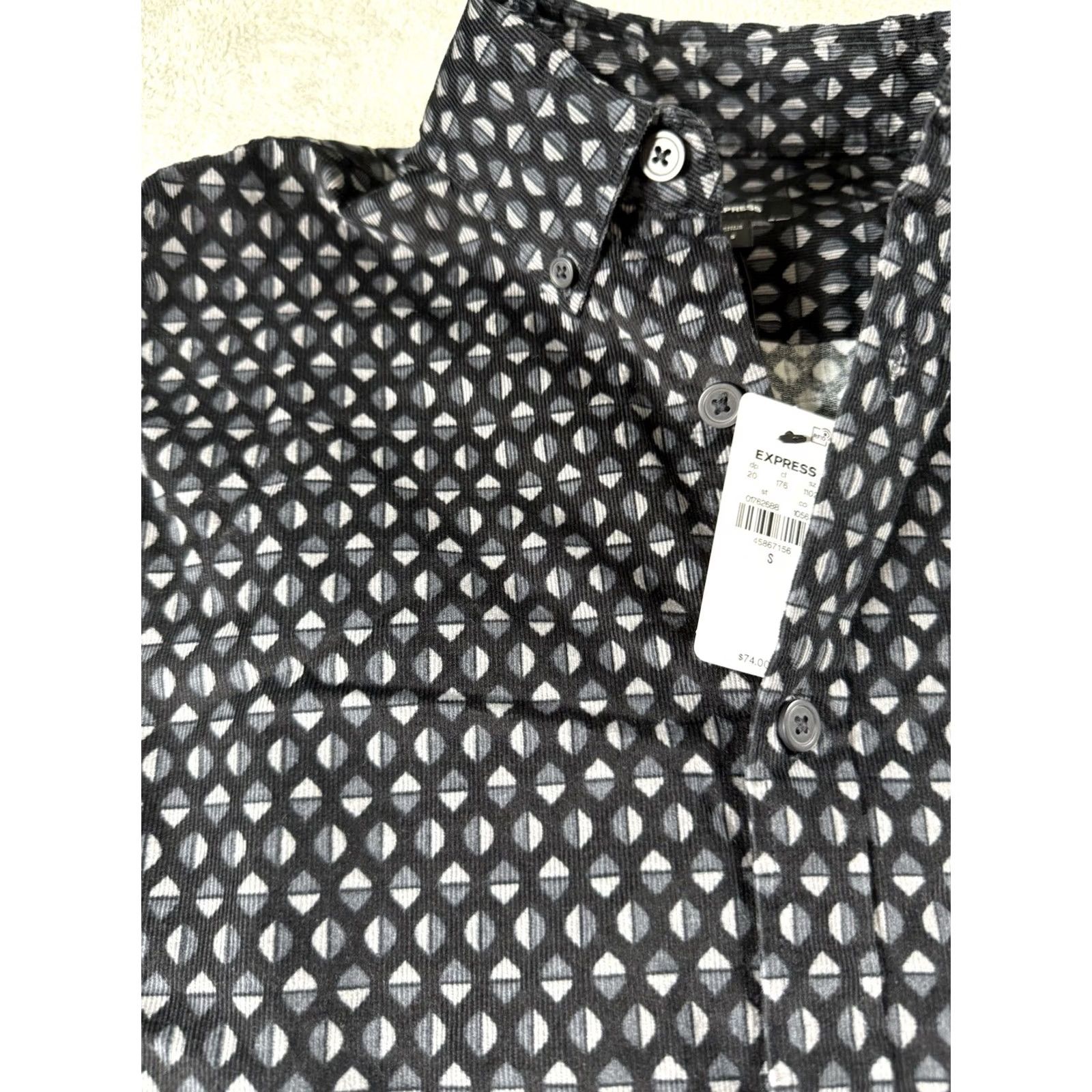 Express Express Corduroy Shirt Button-Up Small Mens Regular Blue Size US S / EU 44-46 / 1 - 2 Thumbnail