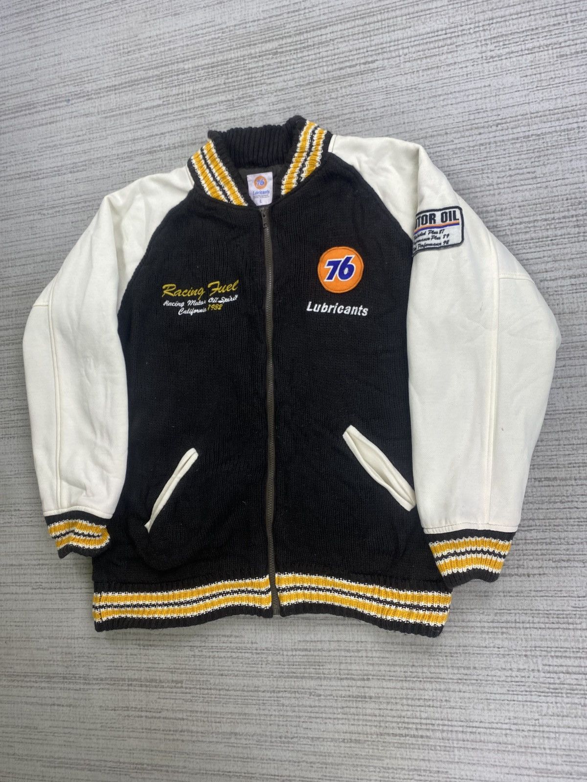 Japanese Brand × Vintage Vintage 76 Lubricants Racing Fuel Embroidery Varsity Jacket Size US L / EU 52-54 / 3 - 4 Thumbnail