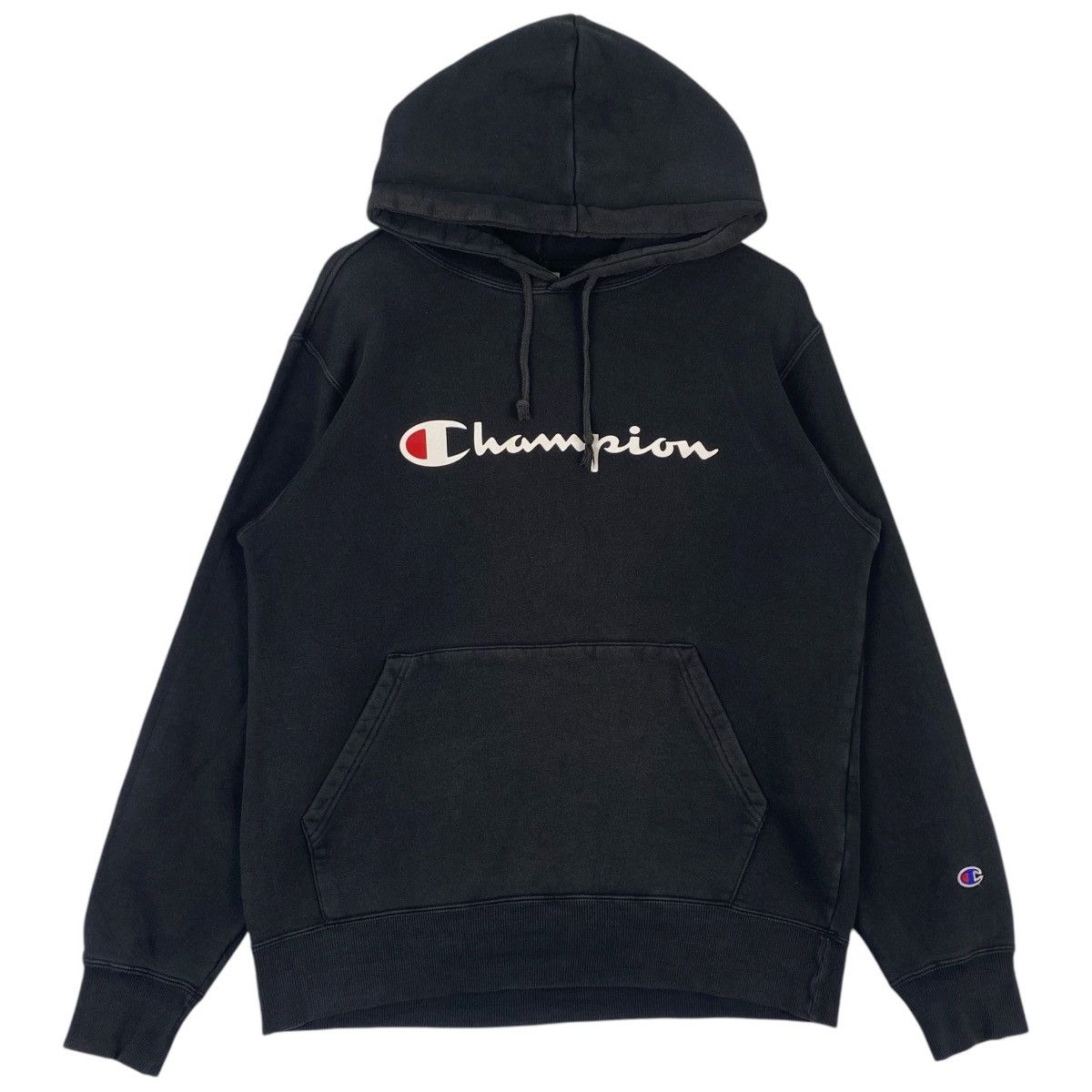 Champion Vintage Champion Embroidered Hoodie Sweater Black Size L Size US L / EU 52-54 / 3 - 1 Thumbnail