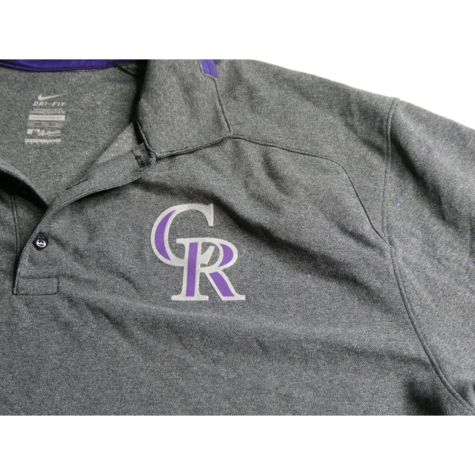 Nike Colorado Rockies Team-Issued Nike Dri-Fit Polo Shirt XXLarge Size US XXL / EU 58 / 5 - 2 Thumbnail