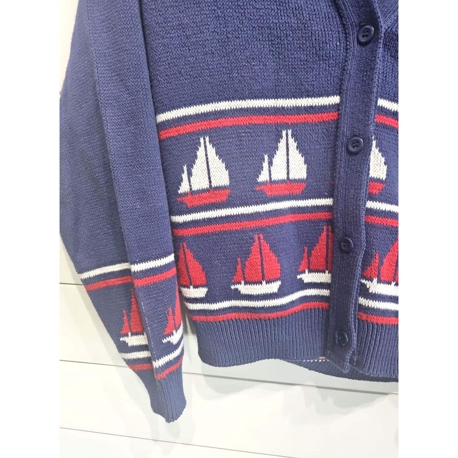 Vintage VINTAGE Winona Knits Sail Boat Nautical Sweater Women Large Minnesota Made In USA Knit Wool? Cotton? No; Original material: Cotton. Size L / US 10 / IT 46 - 2 Thumbnail