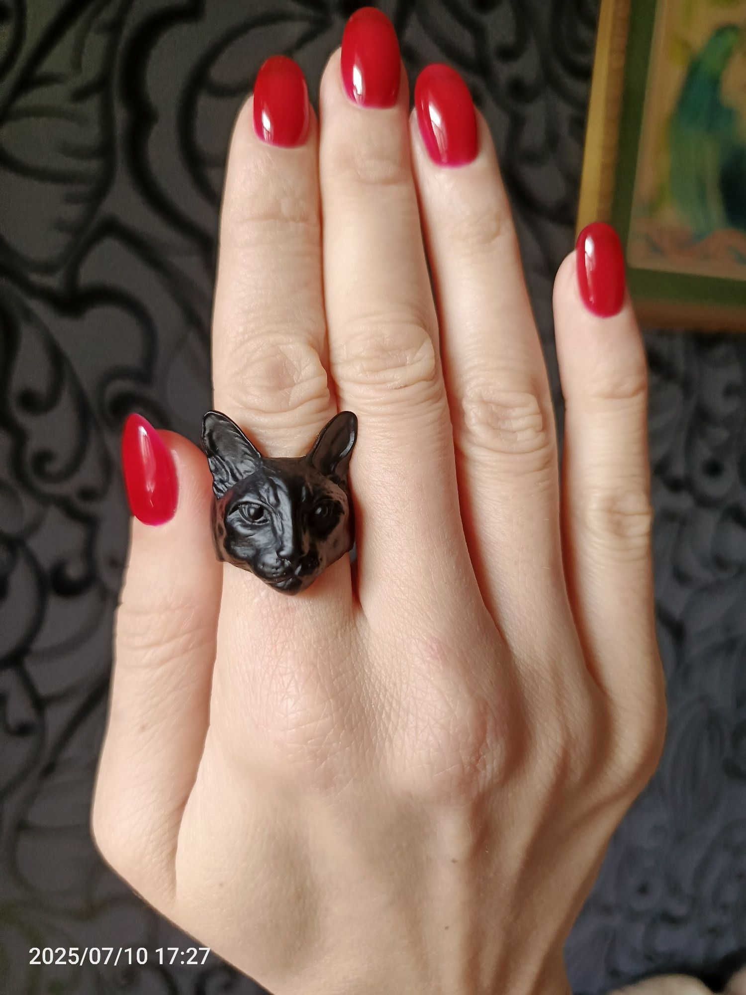 Jewelry Big head cat ring Size ONE SIZE - 3 Thumbnail