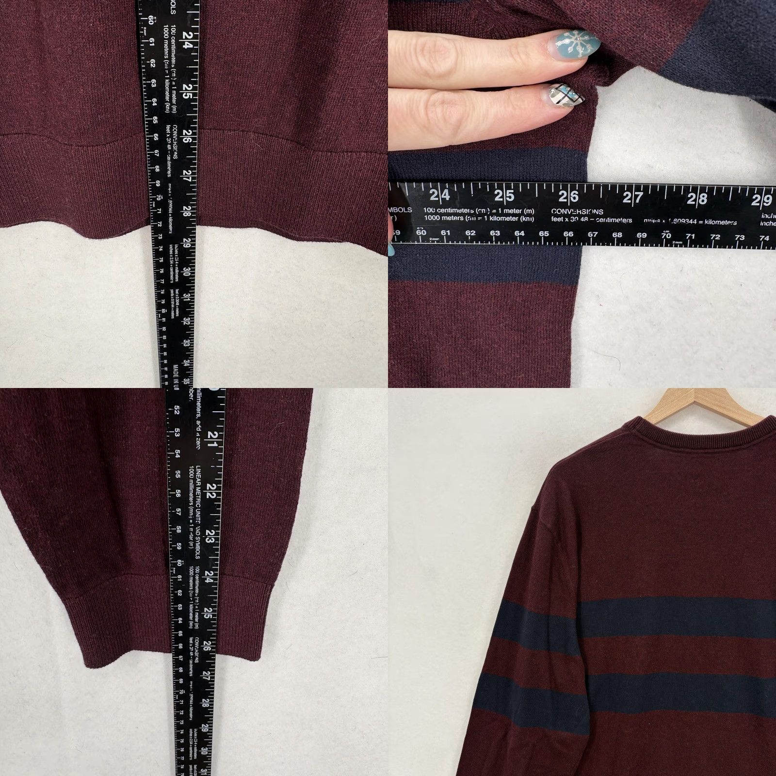 Gap Gap Mainstay Crew Sweater Mens 2XL Red Navy Striped Cotton Knit Pullover NWT Size US XXL / EU 58 / 5 - 8 Thumbnail