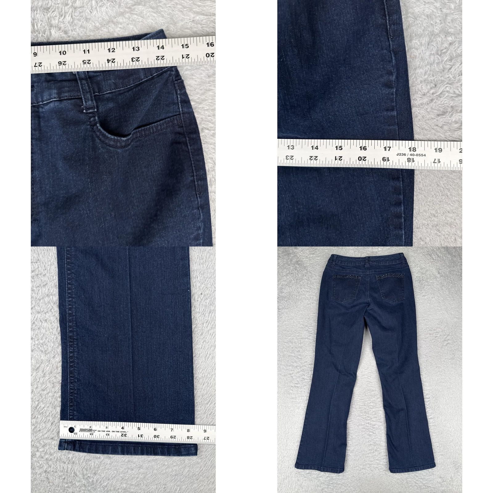 Laura Ashley VINTAGE? (No) Laura Ashley Jeans Womens 10P Petite Straight Denim 29x29 Blue Mid Rise Stretch Studded 5-Pocket Size 32" / US 10 / IT 46 - 9 Thumbnail