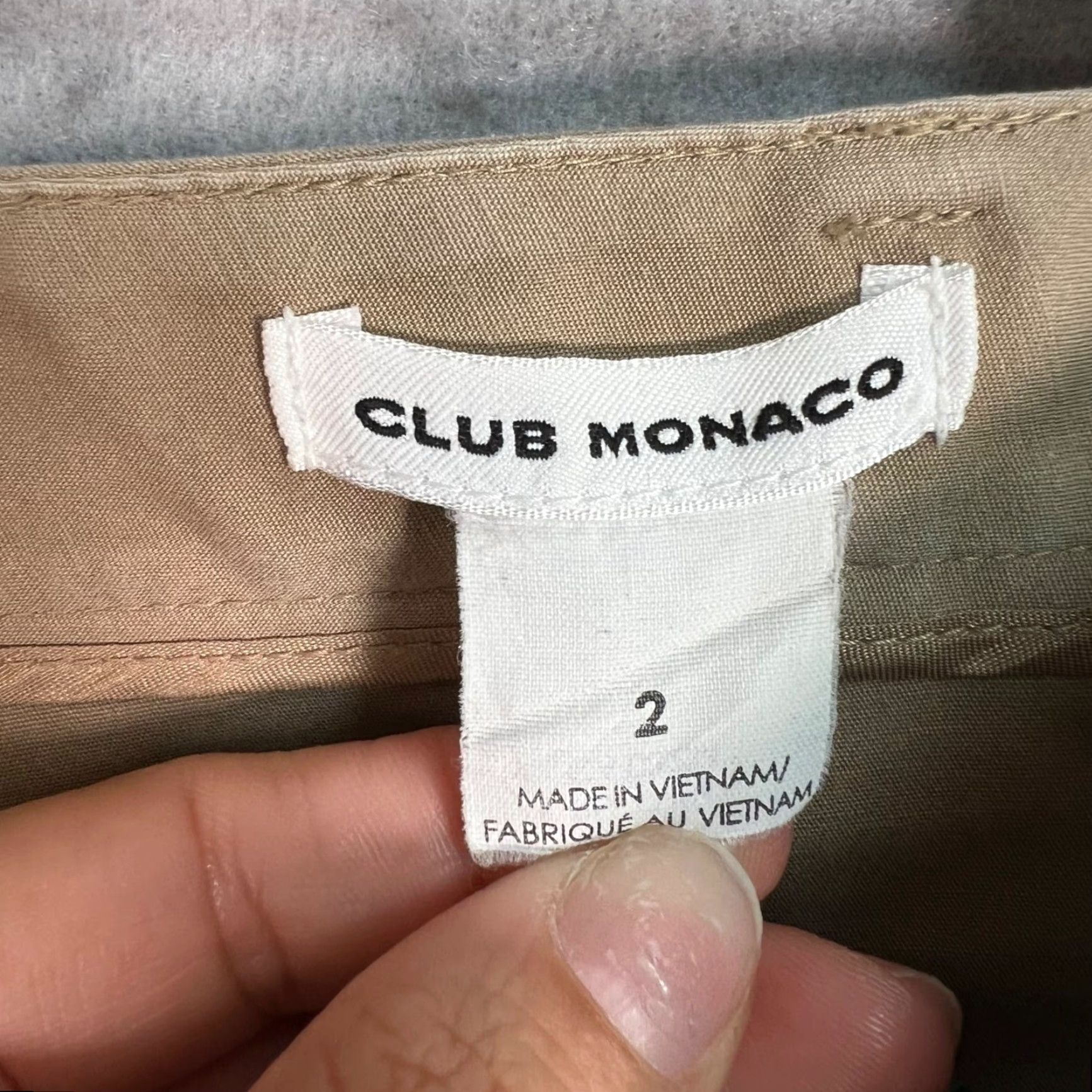 Club Monaco Club Monaco Pants Womens Slim Straight 2 Tan Beige Cotton Blend Dress Pants 90s? (Note: cannot add decade unless in original) Size 26" / US 2 / IT 38 - 3 Thumbnail