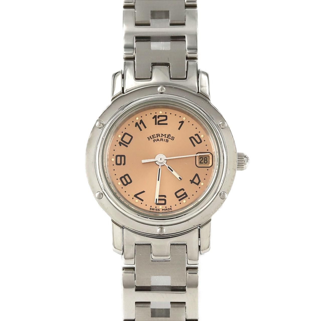 Hermes Hermes Clipper Stainless Steel Metal Quartz DUTY FREE for USA