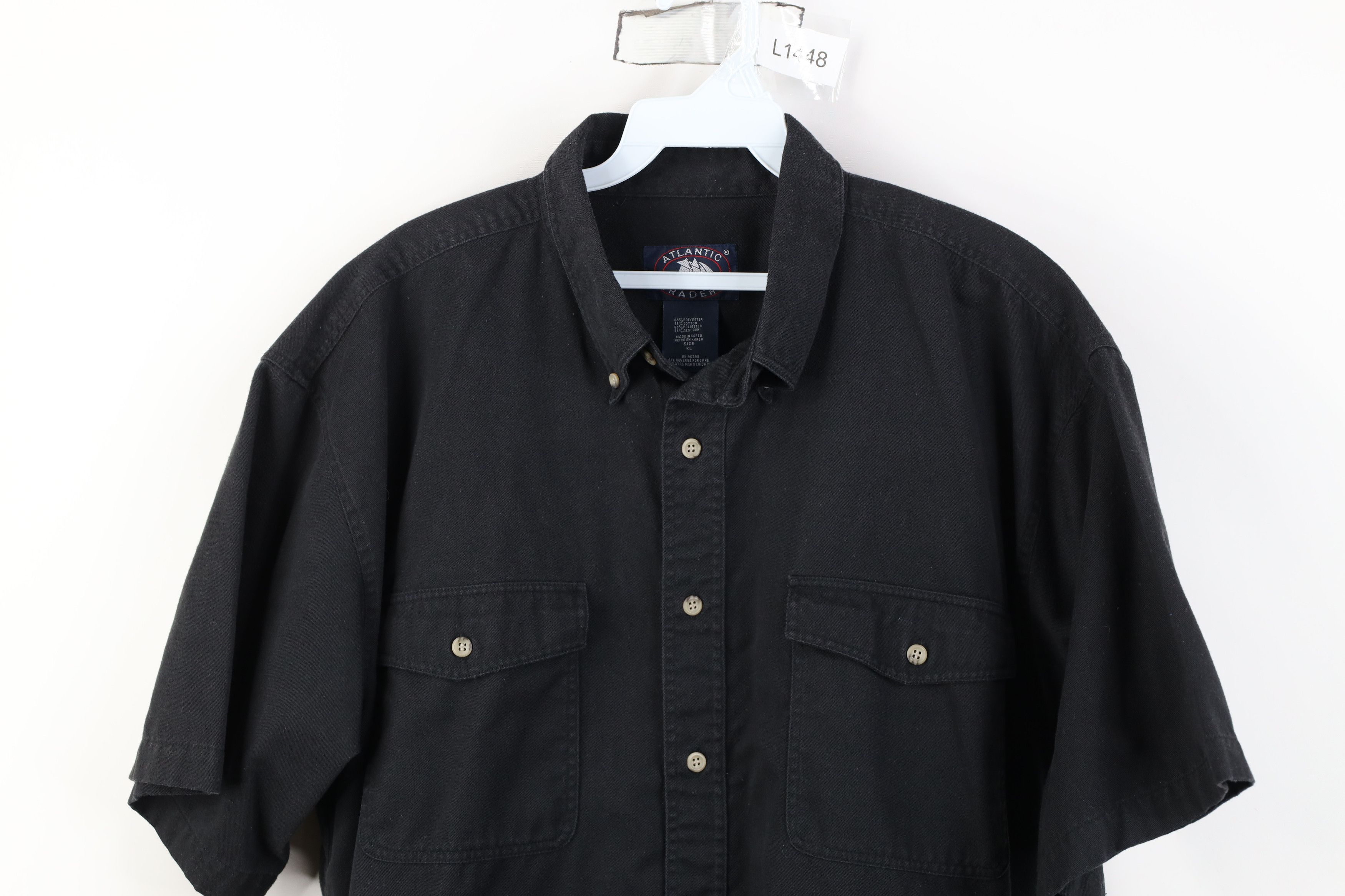 Vintage Vintage 90s Streetwear Short Sleeve Button Down Shirt Black Size US XL / EU 56 / 4 - 2 Thumbnail