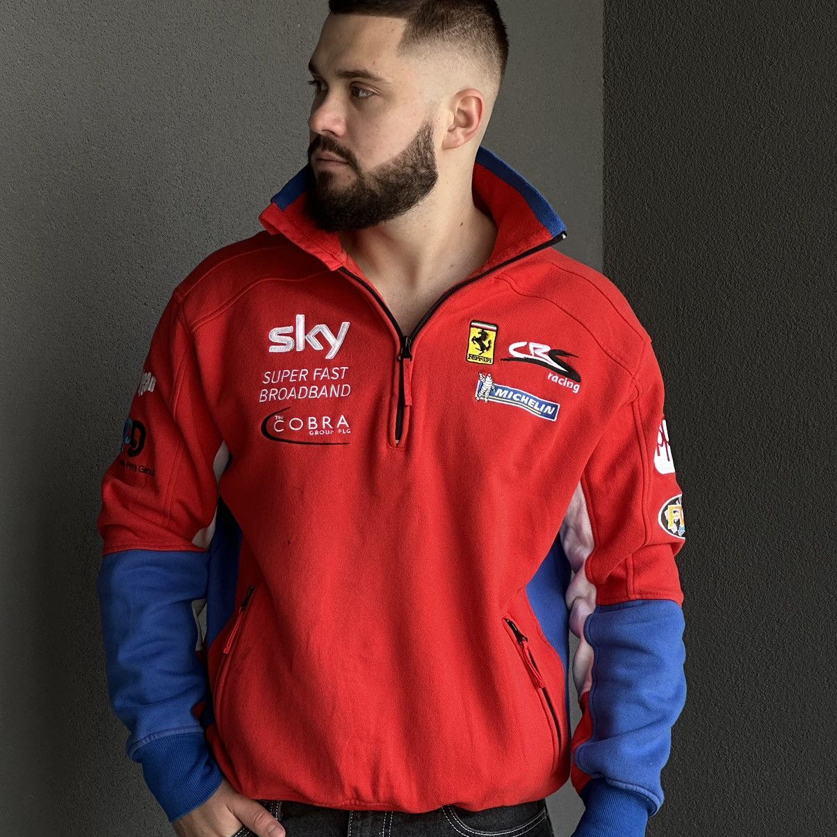 Vintage Vintage Zip 1/4 Zip Sweater Racing Sky Moto FW1 PPG Michelin Size US XL / EU 56 / 4 - 1 Thumbnail