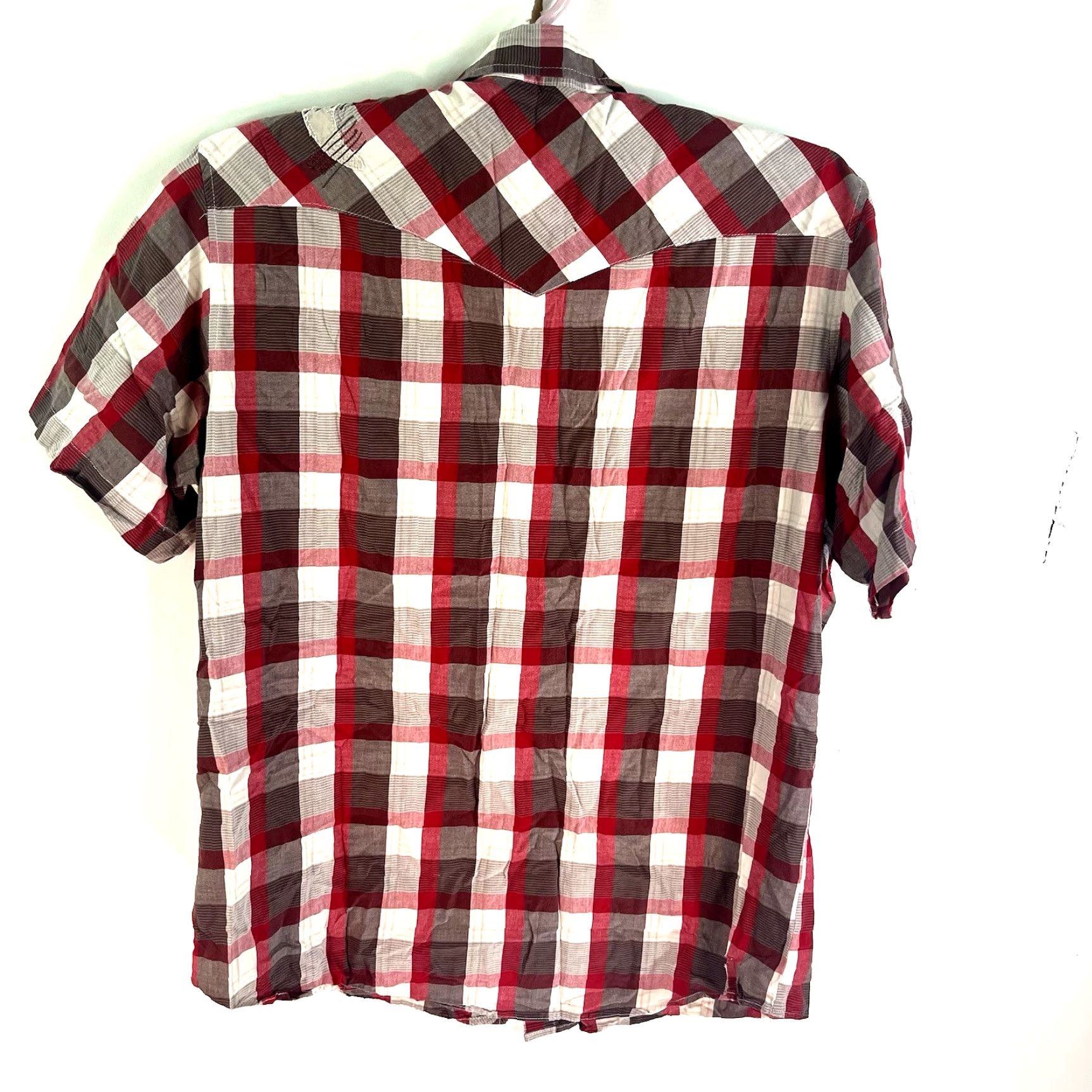 Vintage Tin Haul Shirt Embroidered Pearl Snap Plaid Shirt Mens XL Red Short Sleeve Classic Western Cowboy Cotton Button-Up Mens XL Red Pearl Snap Plaid Shirt Size US XL / EU 56 / 4 - 6 Thumbnail