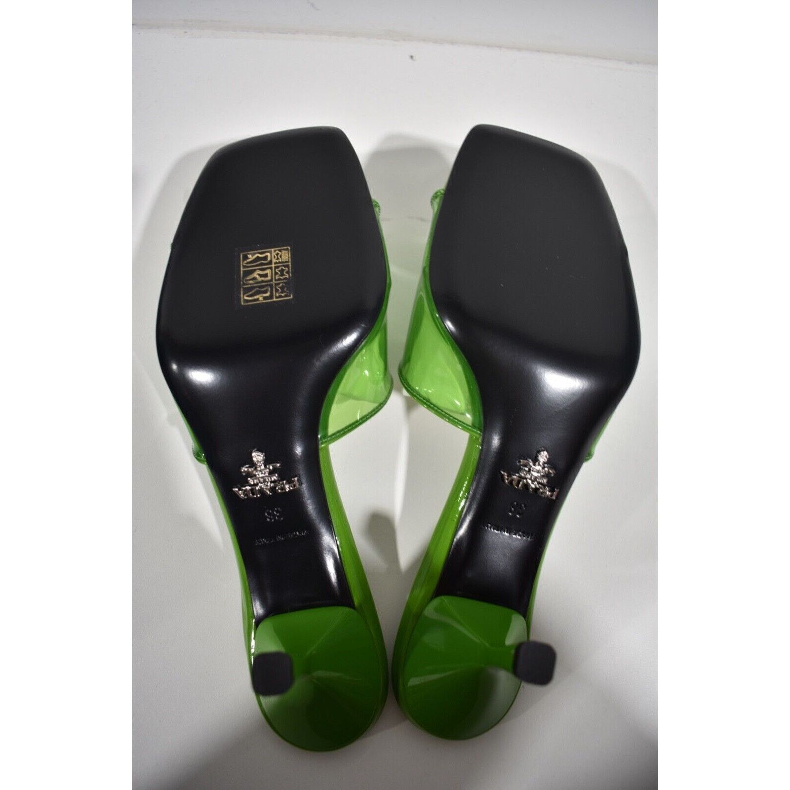 Prada Plexiglas PVC Leather Backless Sandal Mule Heel Pump 38 Size US 8 / IT 38 - 12 Thumbnail