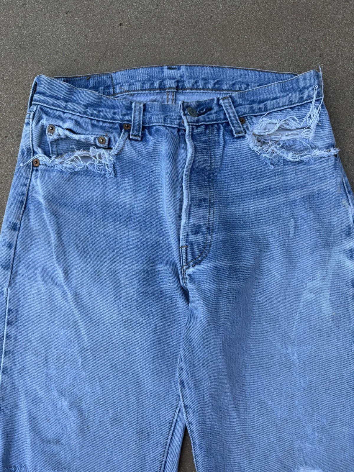 Levi's × Vintage Vtg 80s Levi’s 501xx Redline Selvedge Distressed Jeans 29x30 Size US 29 - 4 Thumbnail