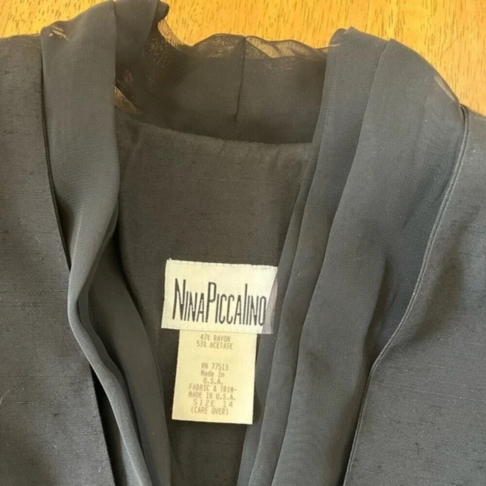 The Unbranded Brand Nina Piccalino vintage black goth jumpsuit w/3 buttons,sz 14 Size 36" / US 14 / IT 50 - 3 Thumbnail
