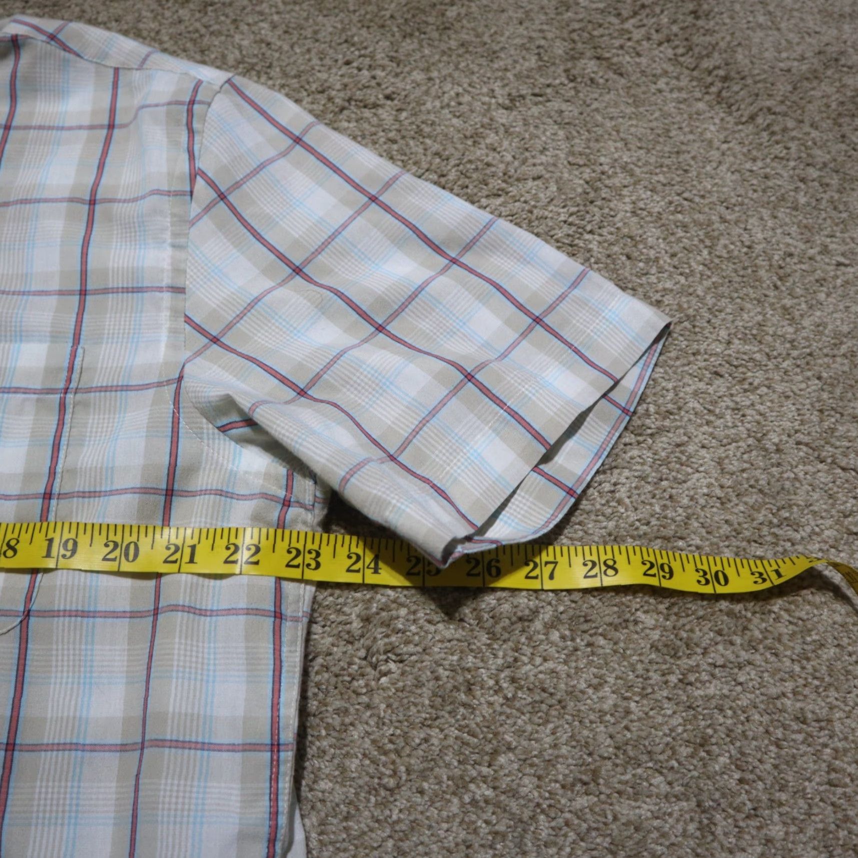 Vintage Saddlebred Button-Down Shirt Tan Beige Plaid Checkered Short Sleeve Pocket Men L Large Shirt Mens Button-Up Casual Workwear 90s? Size US L / EU 52-54 / 3 - 5 Thumbnail