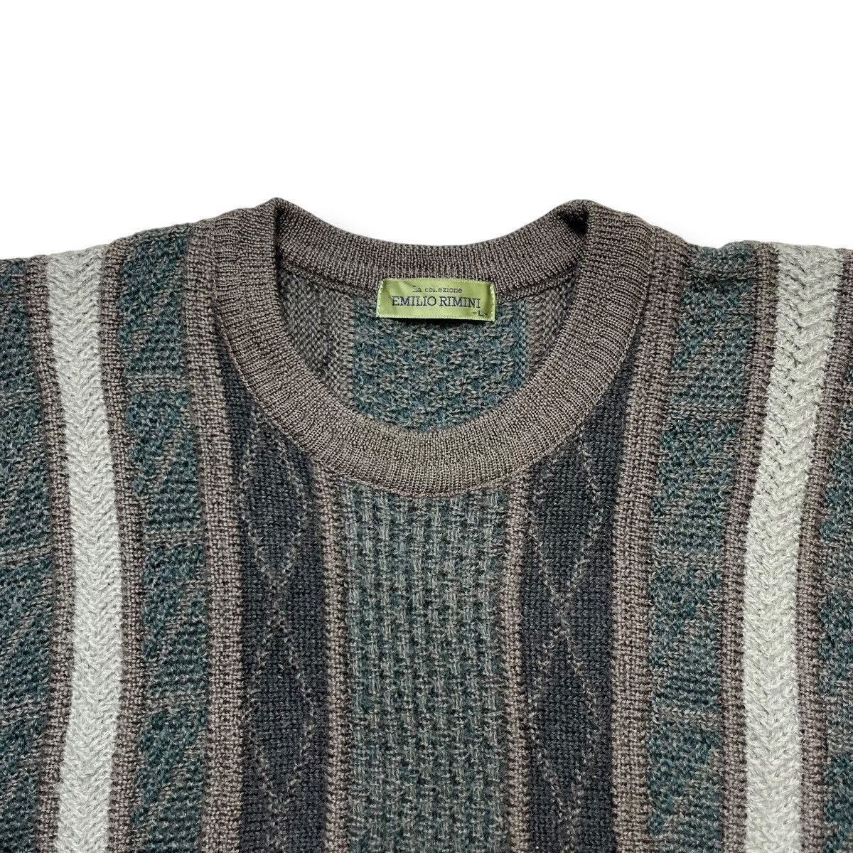 Designer Emilio Rimini coogi style cable knitwear Size US L / EU 52-54 / 3 - 5 Thumbnail