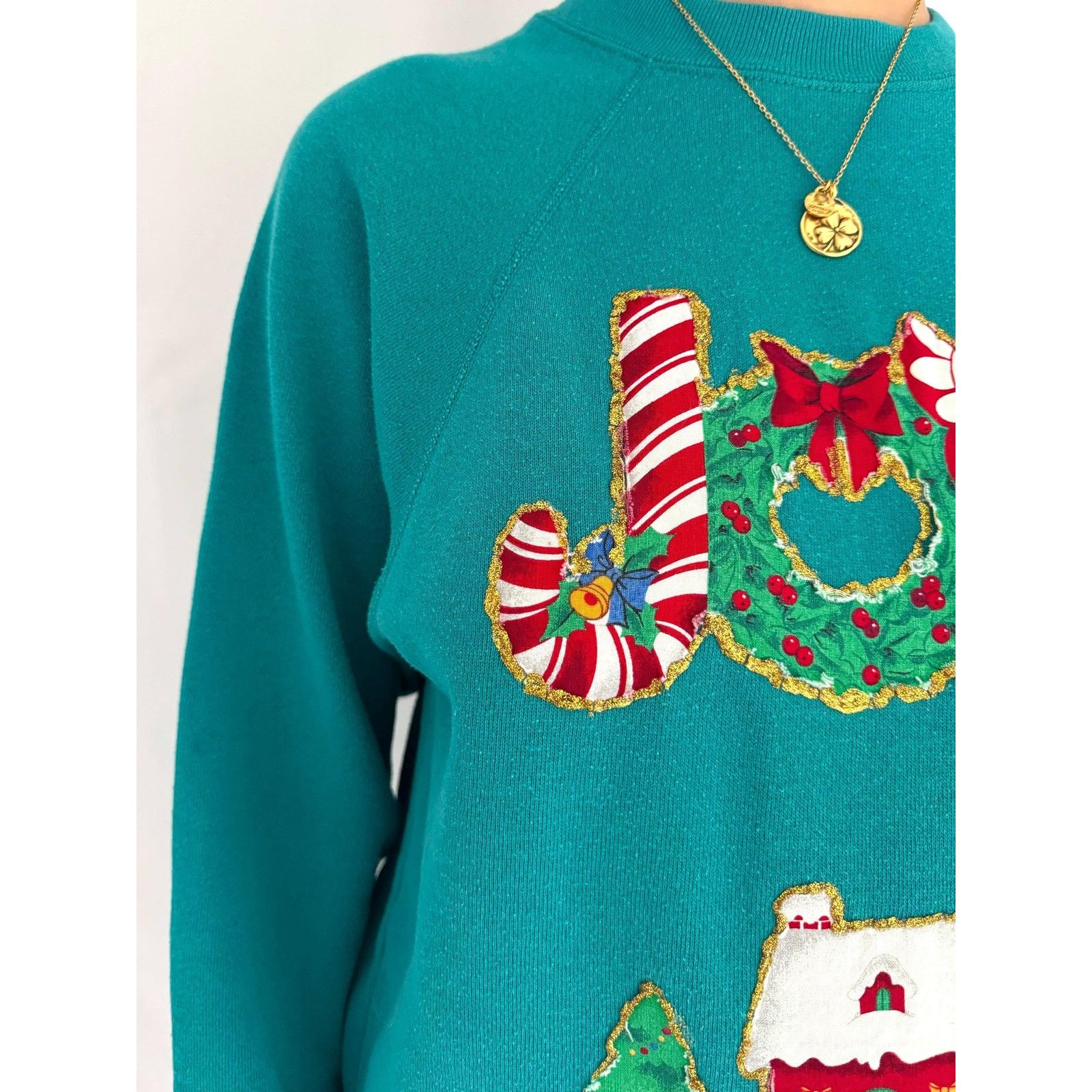Other 90s vintage festive holiday JOY handmade pullover sweatshirt Size S / US 4 / IT 40 - 5 Thumbnail
