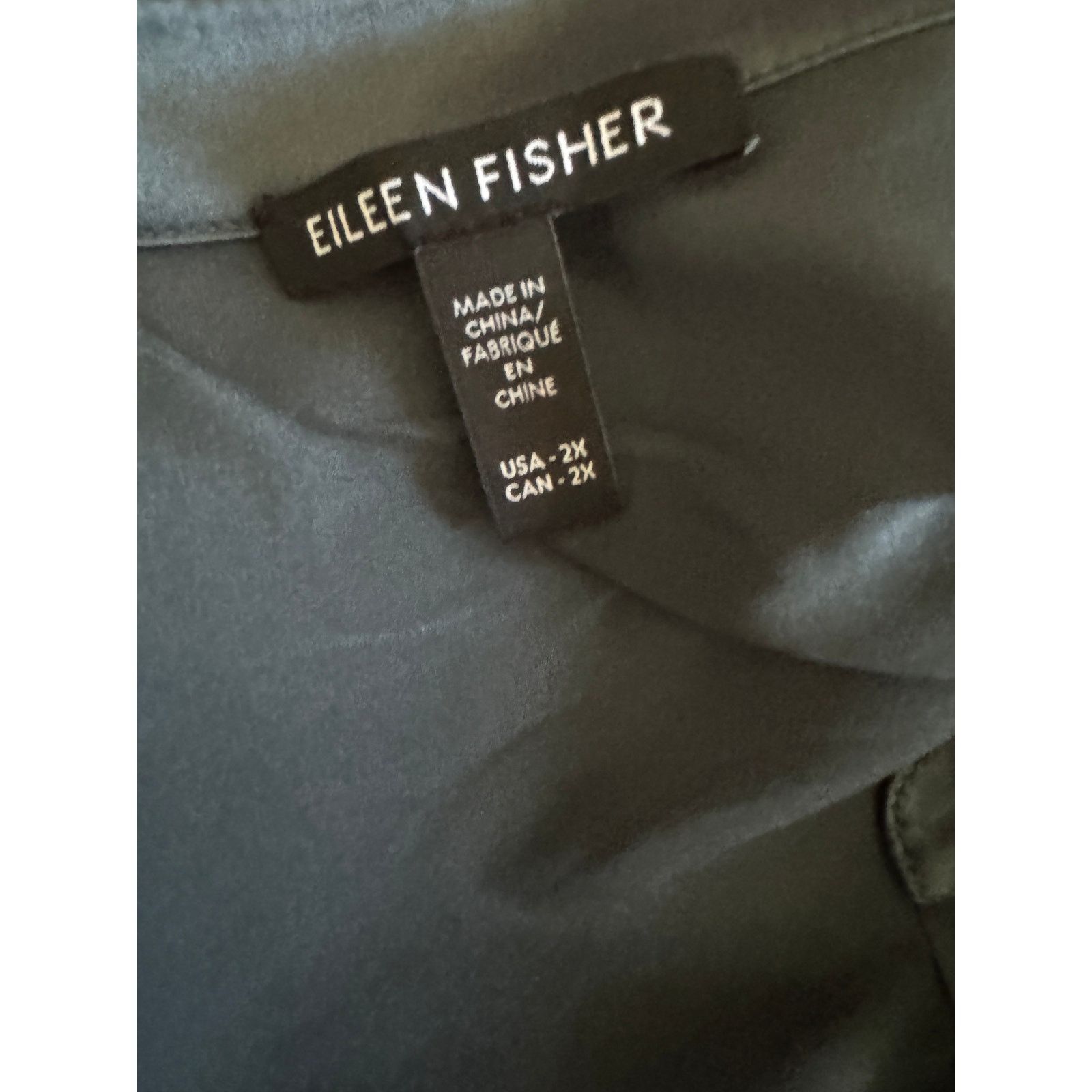 Eileen Fisher Ladies 2X Eileen Fisher 100% Silk Blue Beautiful Shirt Size L / US 10 / IT 46 - 4 Thumbnail
