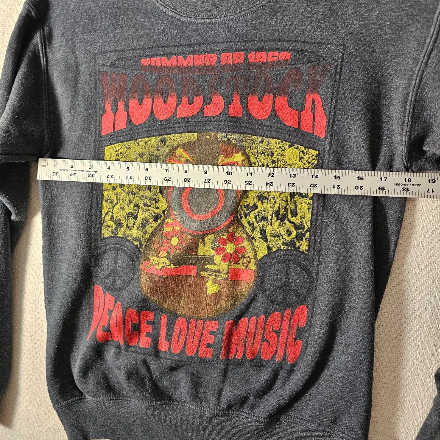 Vintage WOODSTOCK 1969 Sweater Life Clothing Co Gray Small Unisex Adults Long Sleeve Casual Size S / US 4 / IT 40 - 5 Thumbnail