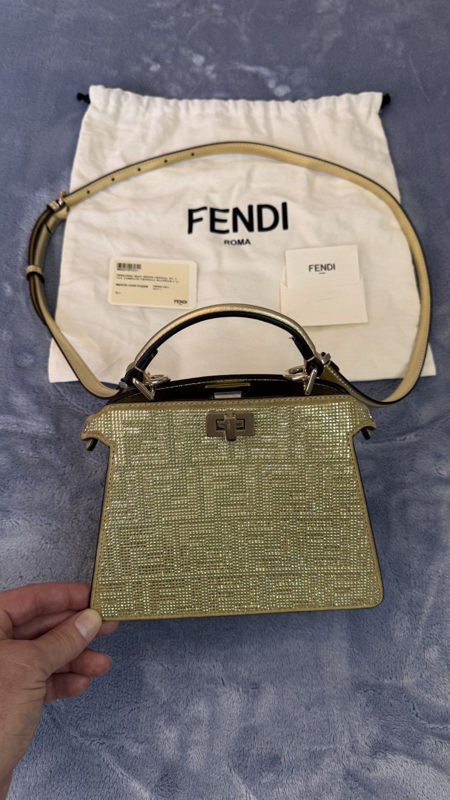 Fendi Fendi Crystal Vitello Laminato FF Petite Peekaboo I See U Size ONE SIZE - 2 Thumbnail