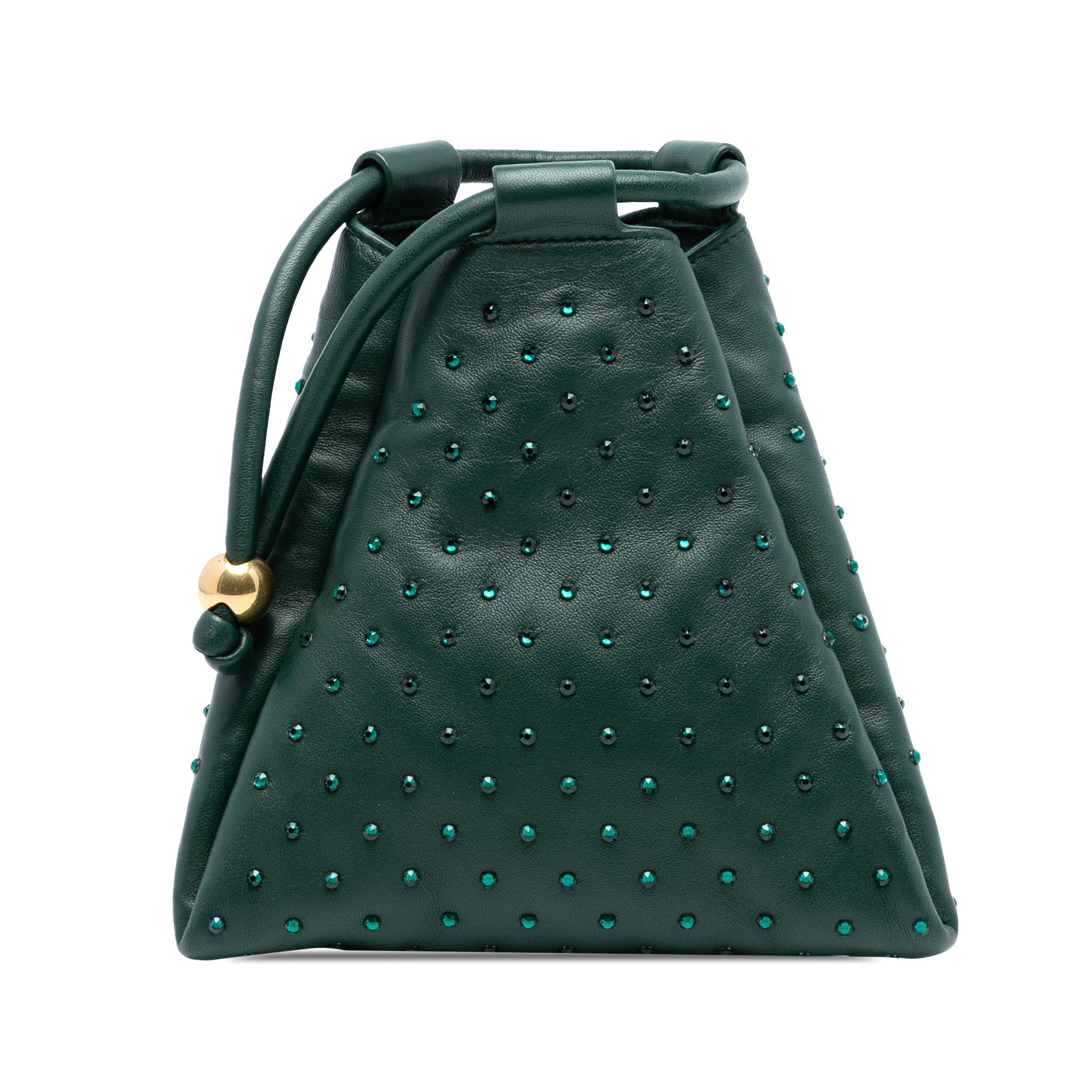 Bottega Veneta Bottega Veneta Mini Lambskin Crystal Embellished Triangle Handbag Size ONE SIZE - 1 Thumbnail